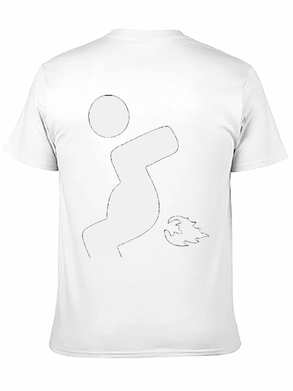 Funny Black T-Shirt with White Farting Man Graphic