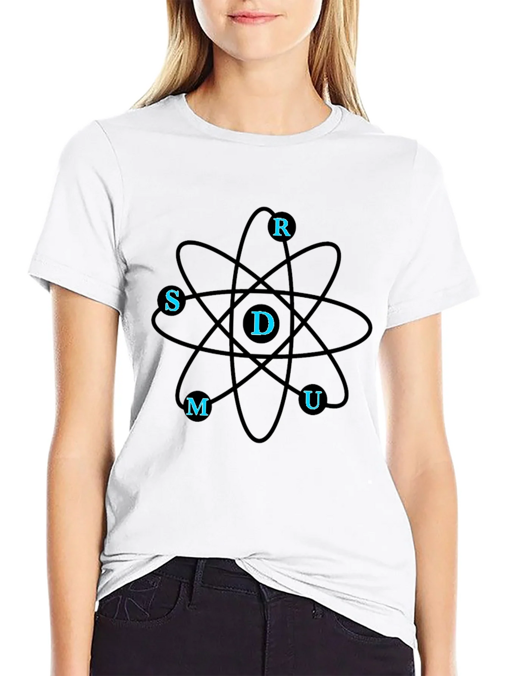 Science Atom T-Shirt - Black Casual Tee