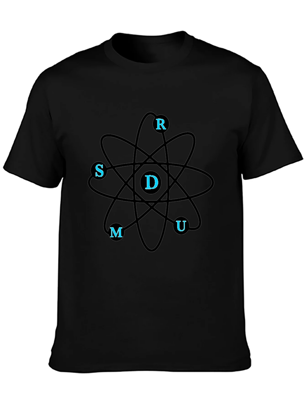 Science Atom T-Shirt - Black Casual Tee