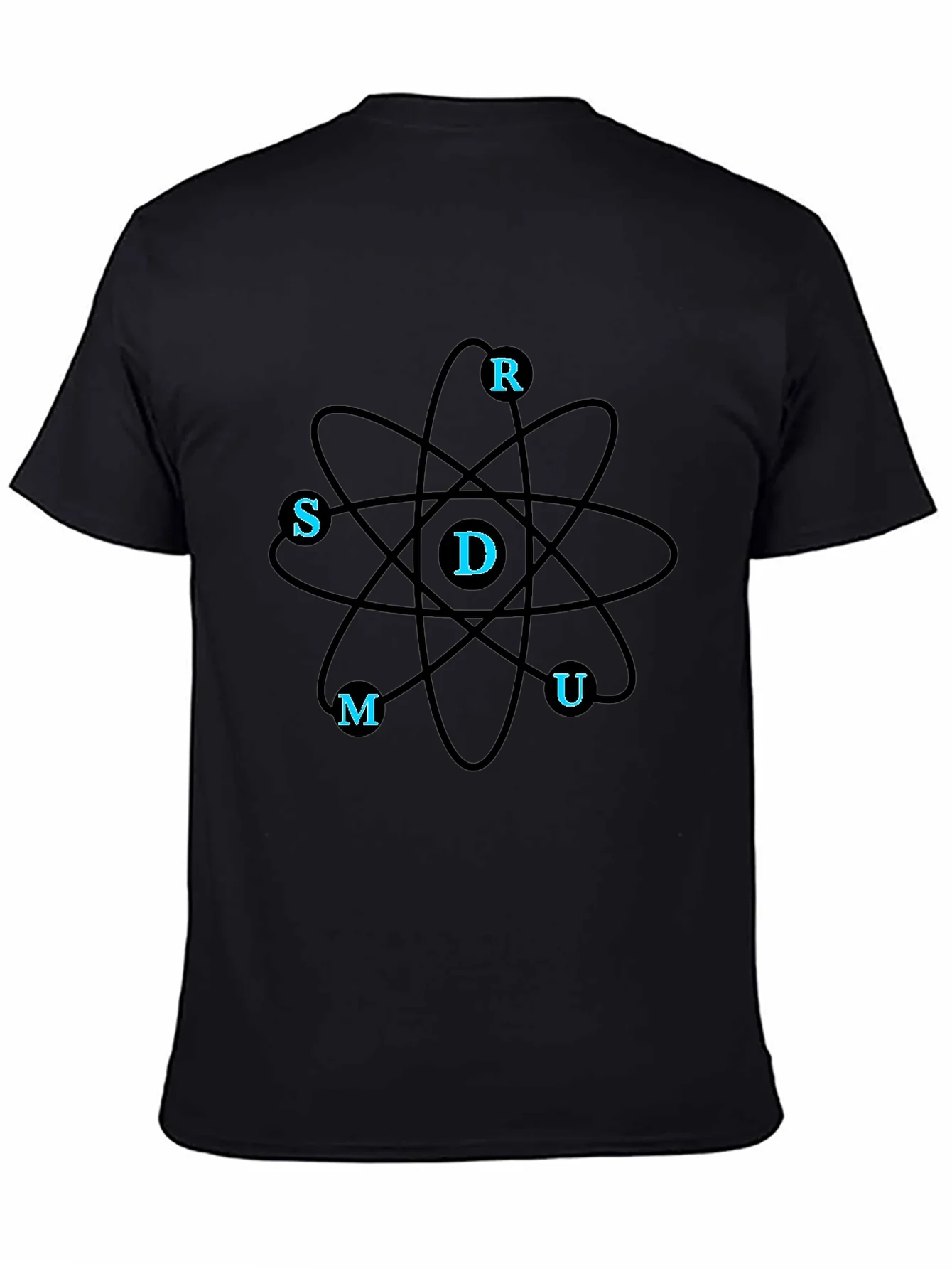 Science Atom T-Shirt - Black Casual Tee