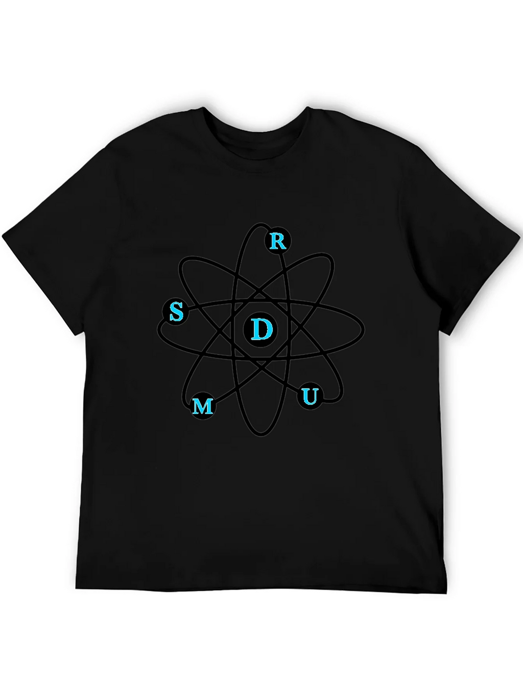 Science Atom T-Shirt - Black Casual Tee