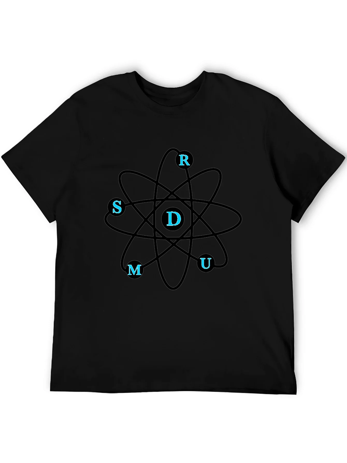 Science Atom T-Shirt - Black Casual Tee