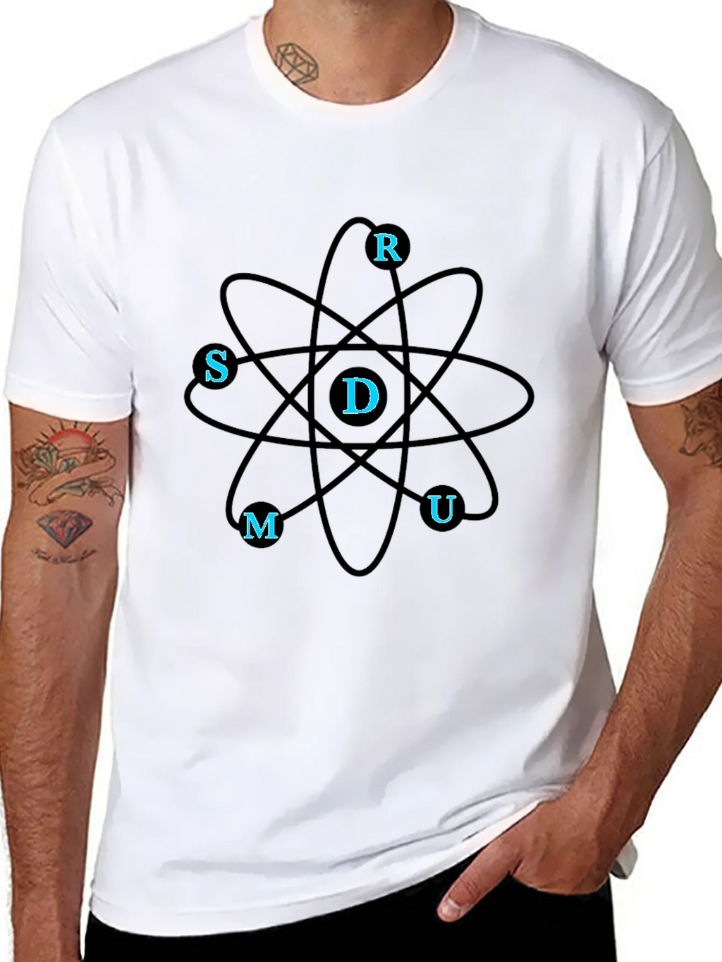 Science Atom T-Shirt - Black Casual Tee