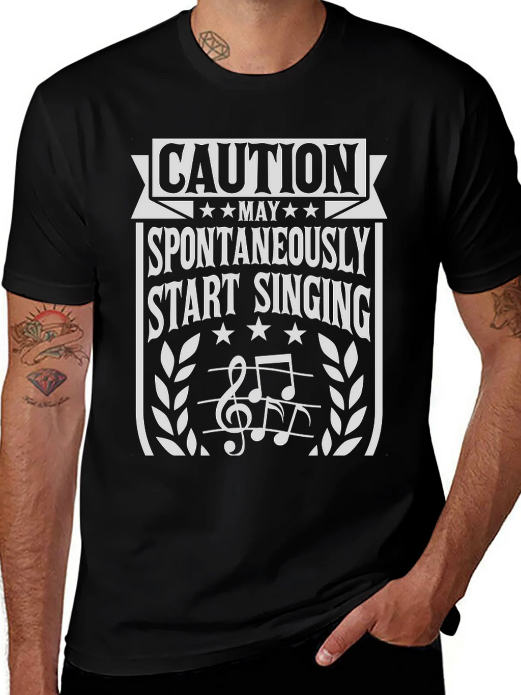 Caution May Start Singing Graphic T-Shirt