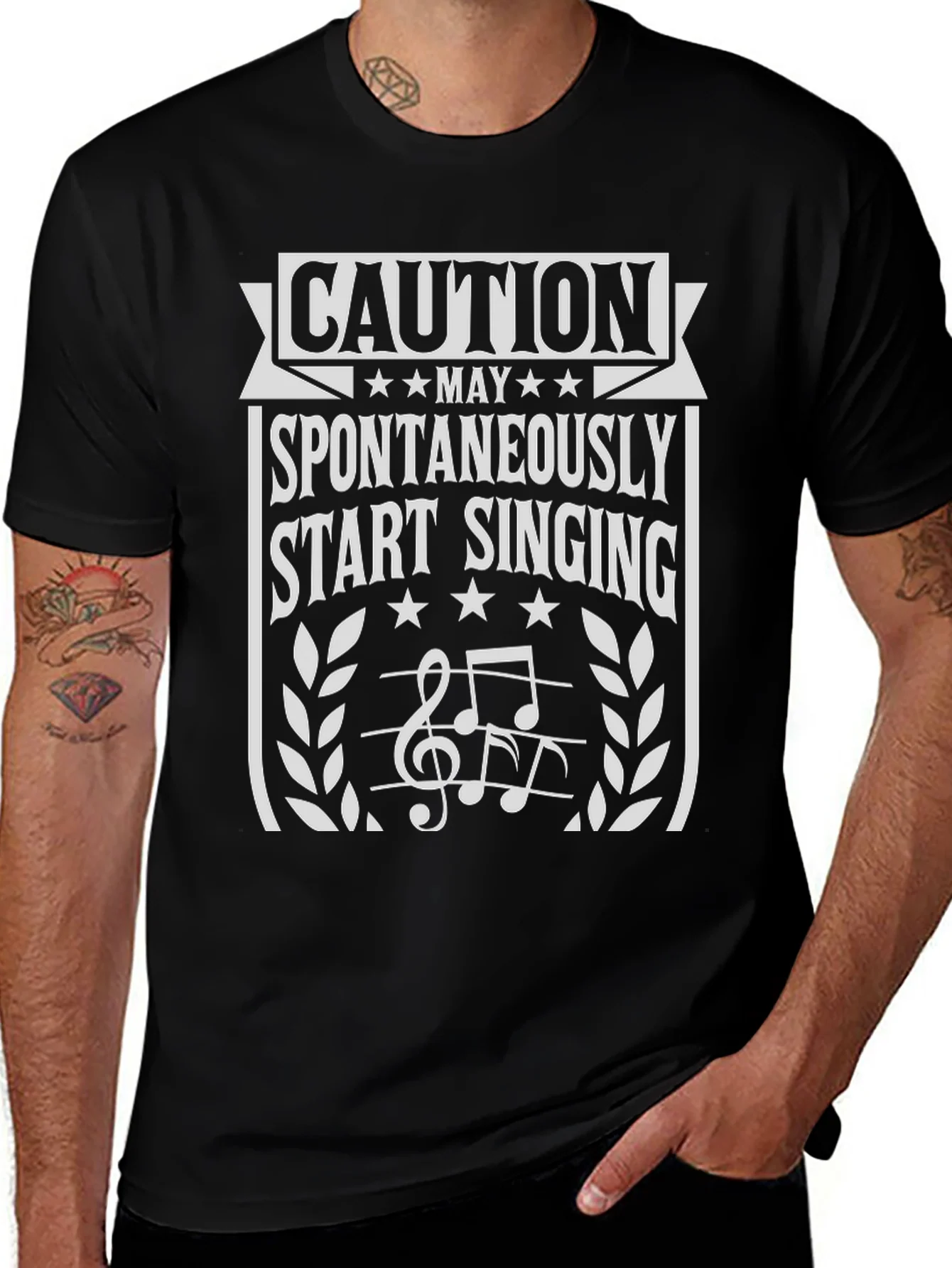 Caution May Start Singing Graphic T-Shirt