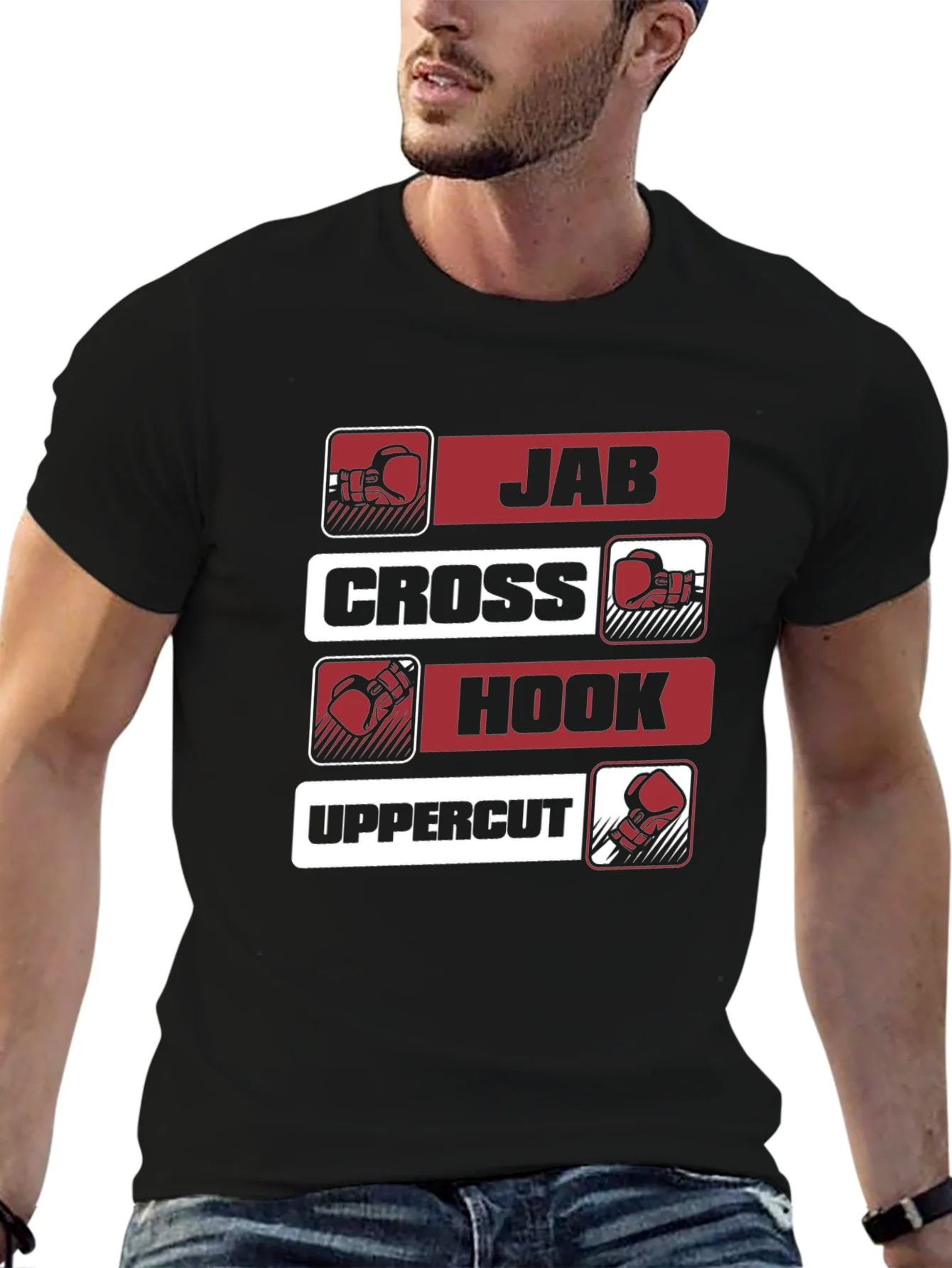Boxing Punches Graphic Tee - Jab Cross Hook Uppercut Shirt