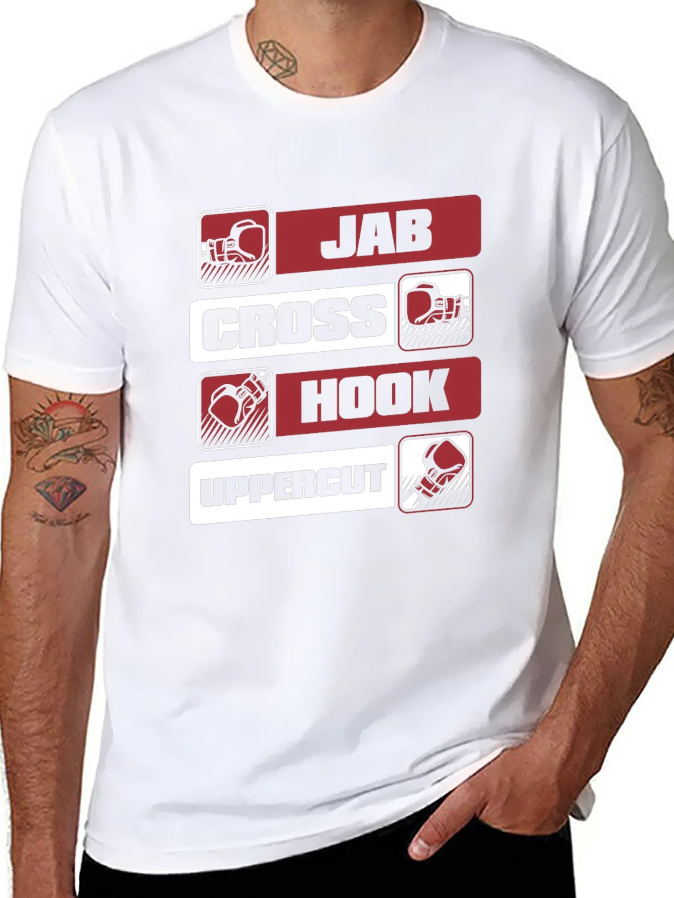 Boxing Punches Graphic Tee - Jab Cross Hook Uppercut Shirt