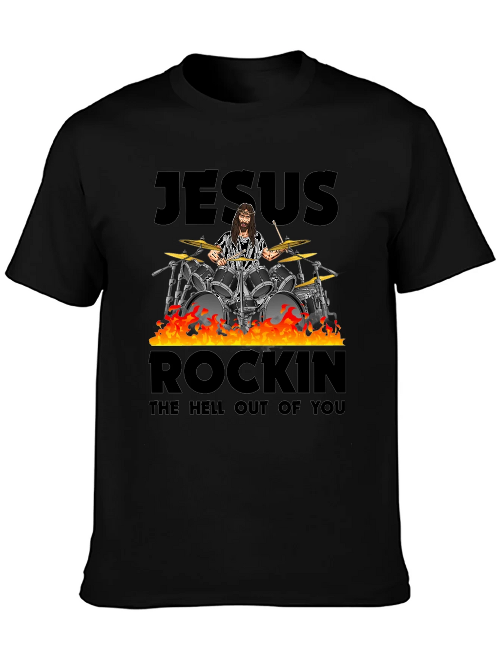 Jesus Rockin T-Shirt - Drummer Tee