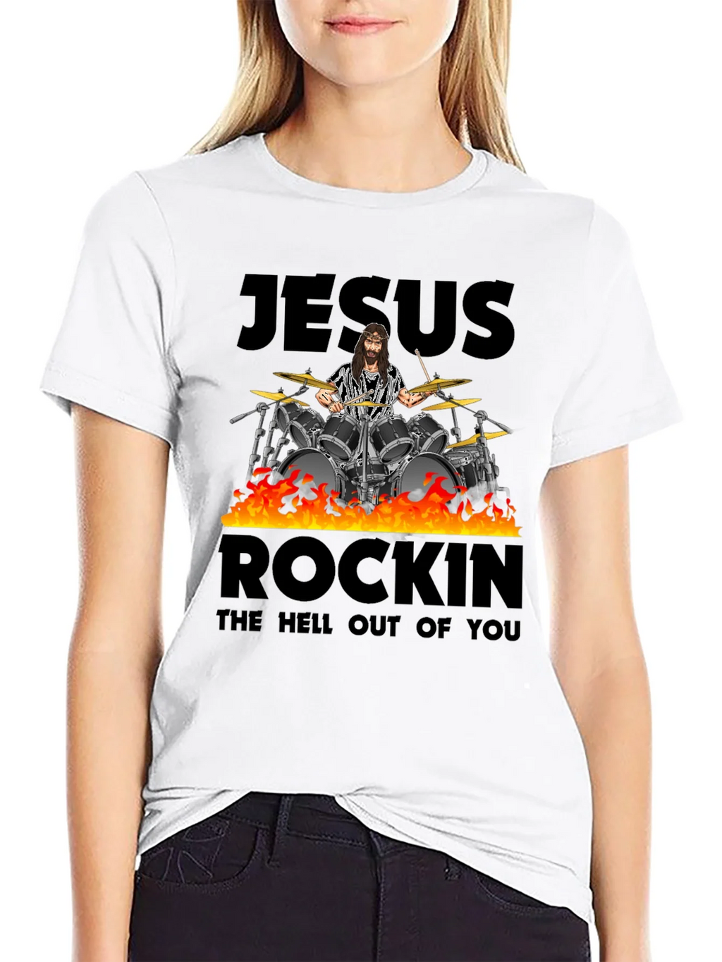Jesus Rockin T-Shirt - Drummer Tee