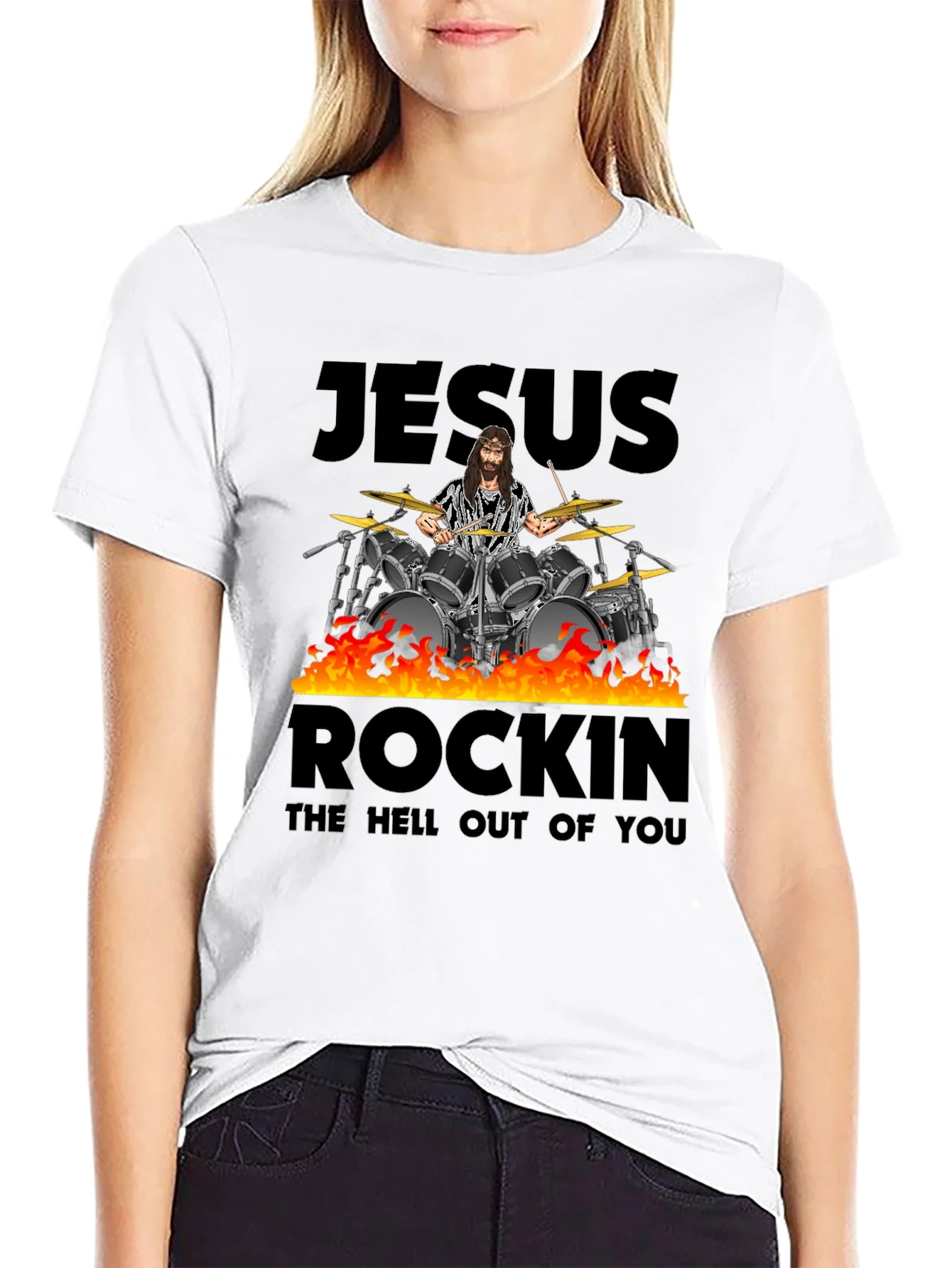 Jesus Rockin T-Shirt - Drummer Tee