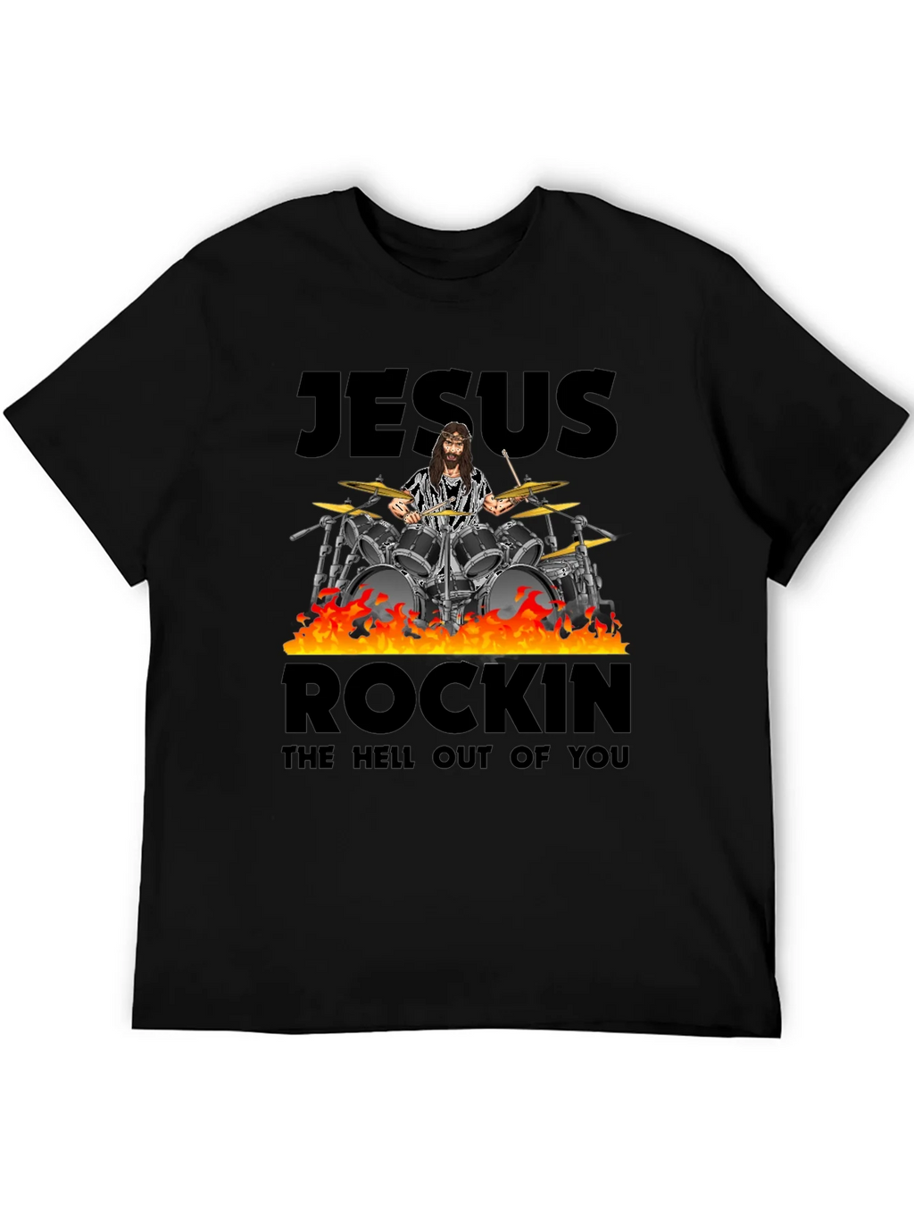 Jesus Rockin T-Shirt - Drummer Tee