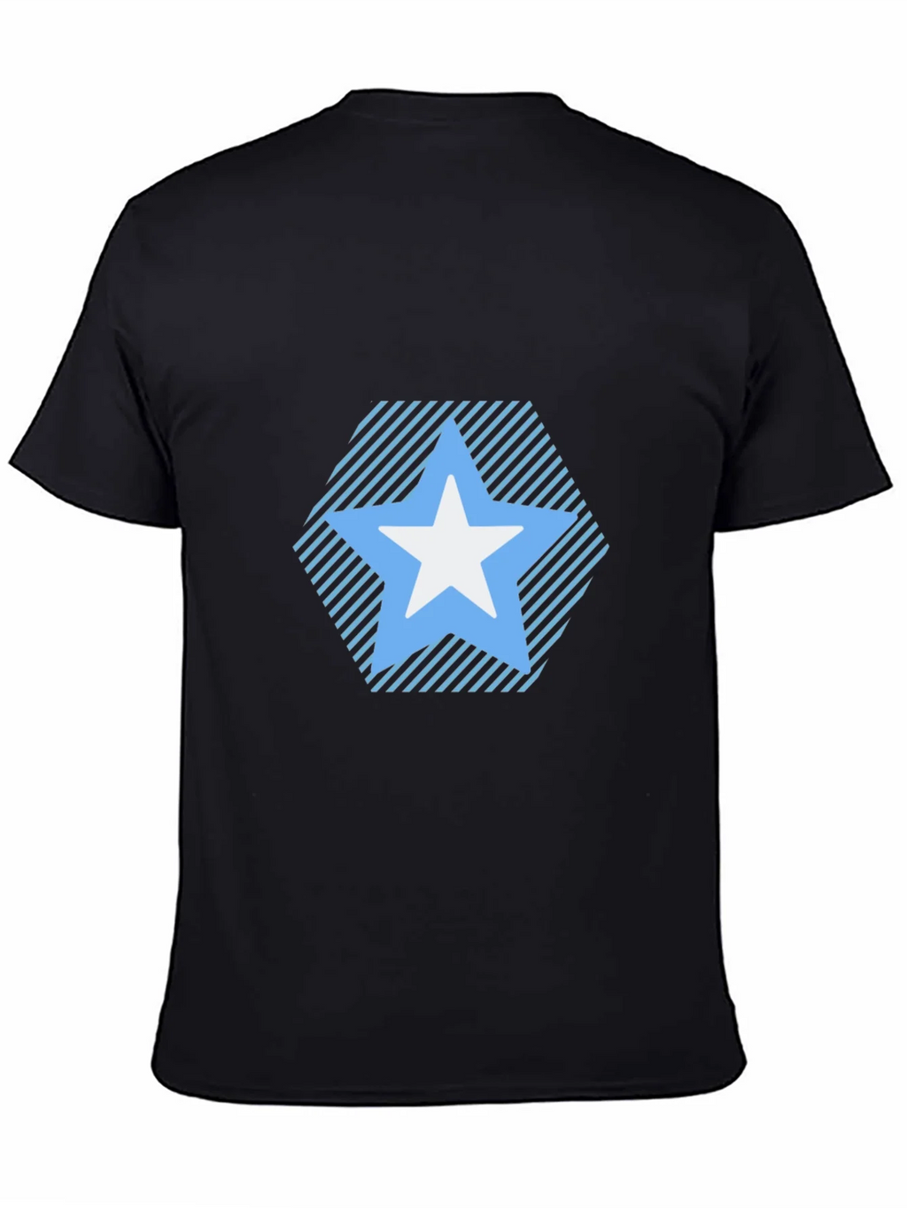Star Patterned Tee - Modern Black T-Shirt