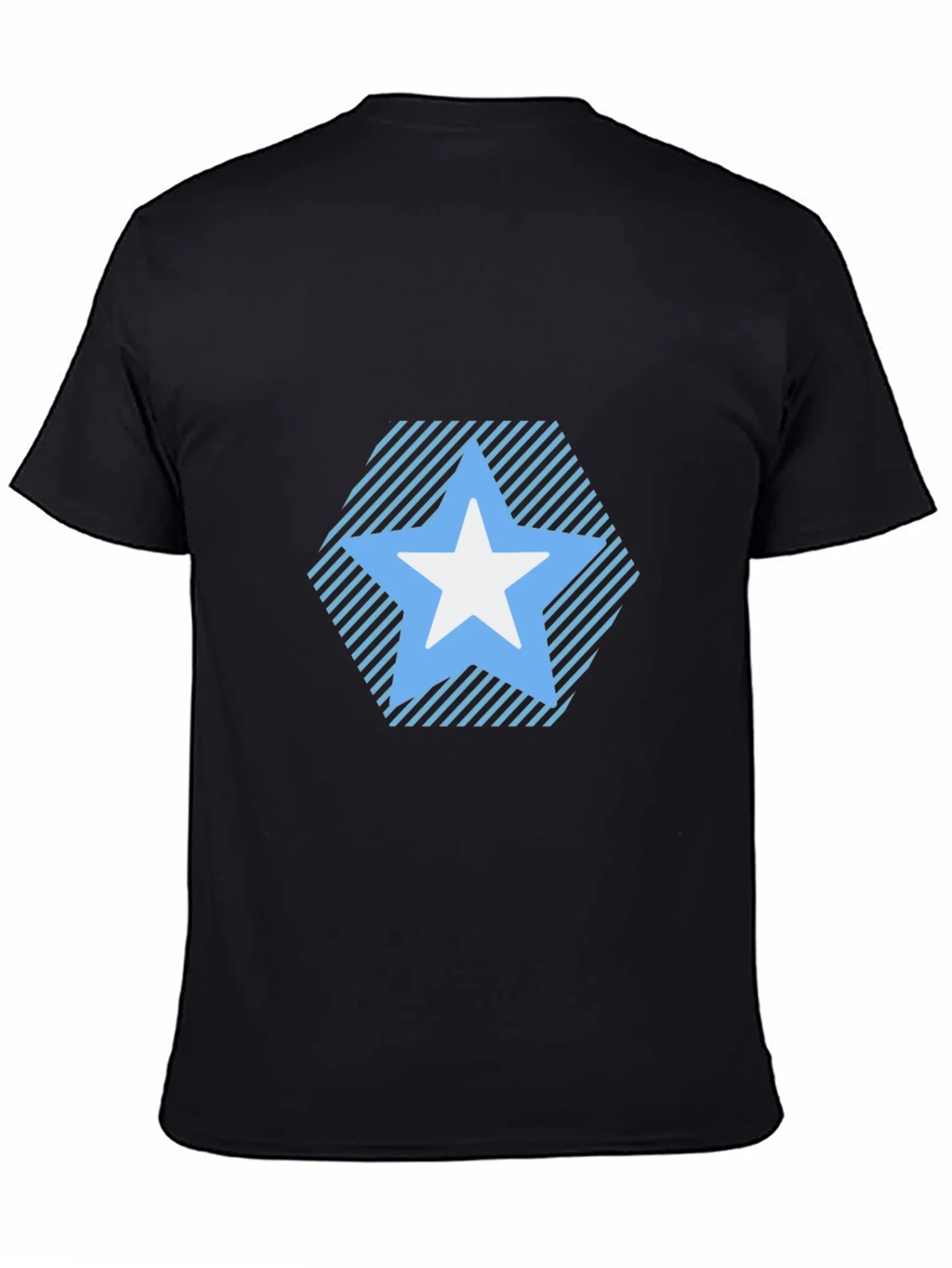 Star Patterned Tee - Modern Black T-Shirt