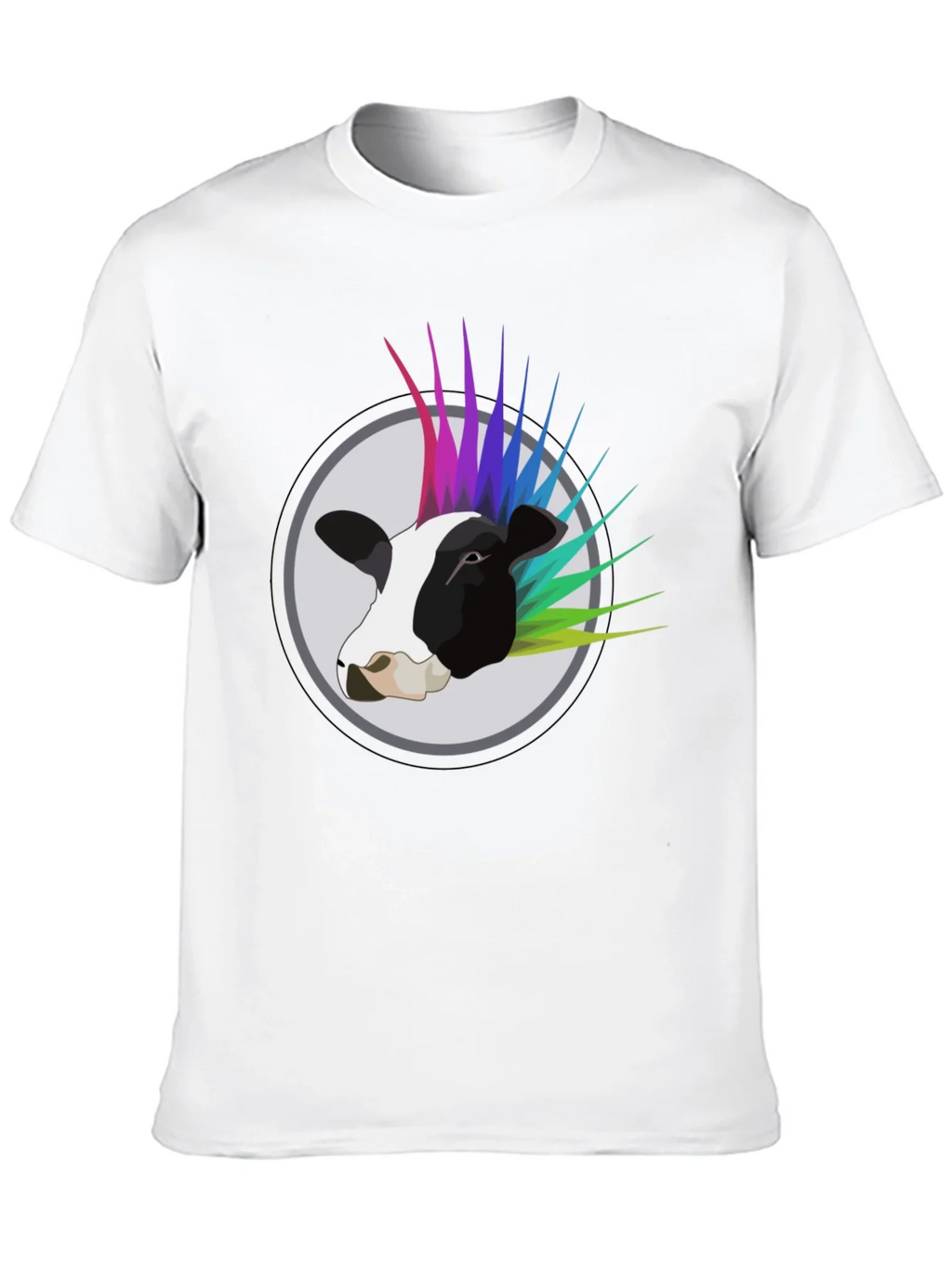 Punk Cow Graphic Tee - Black Cotton T-Shirt