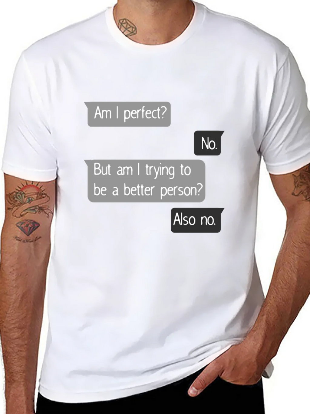 Funny Sarcastic T-Shirt - Am I Perfect? No