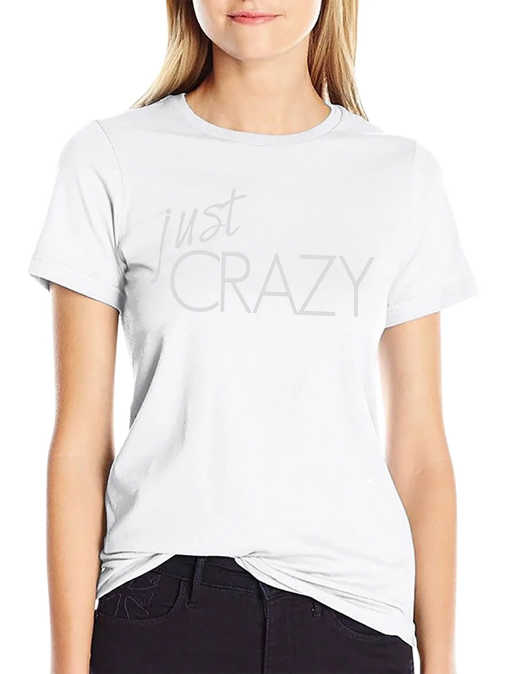 Just Crazy Graphic Tee - Trendy Black T-Shirt