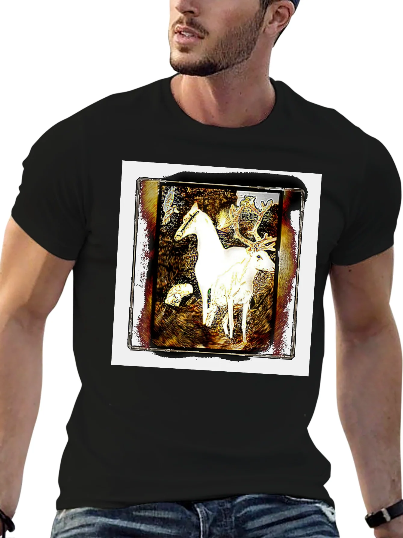 Fantasy Horse & Deer Graphic Tee - Unisex