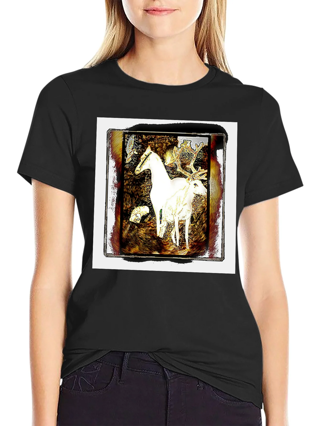Fantasy Horse & Deer Graphic Tee - Unisex