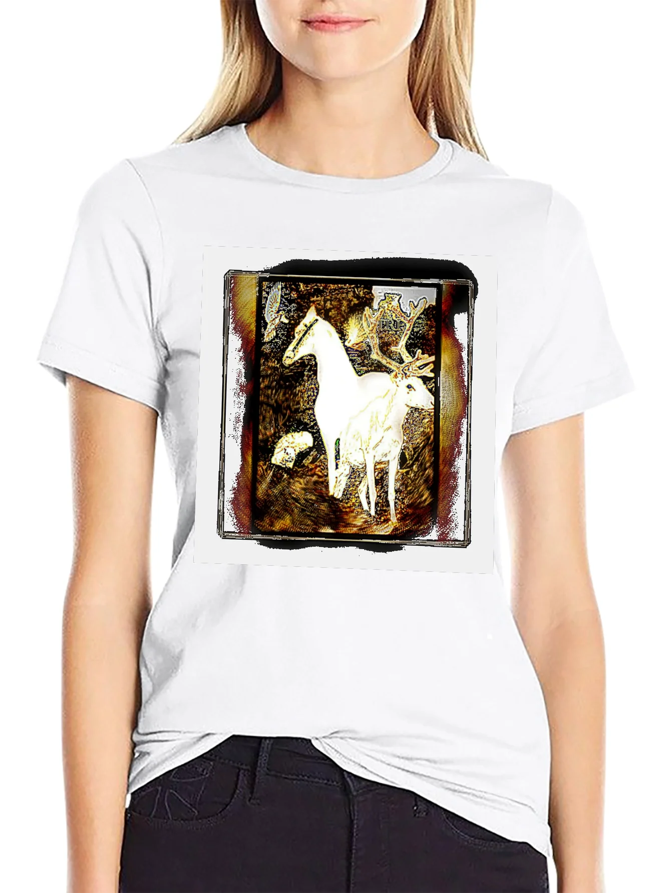 Fantasy Horse & Deer Graphic Tee - Unisex