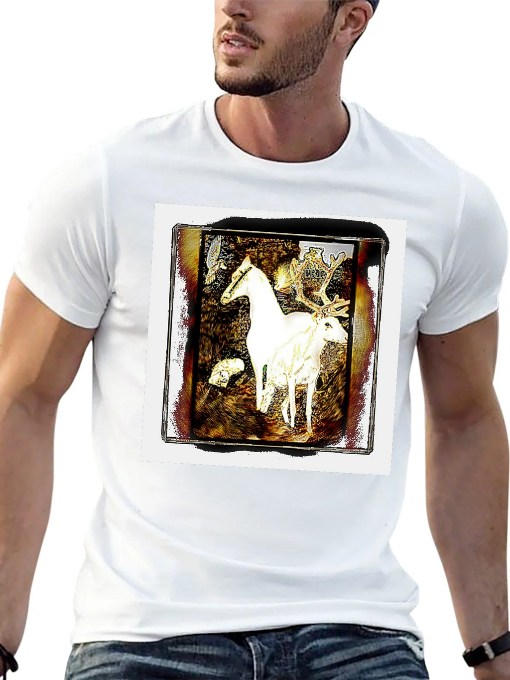 Fantasy Horse & Deer Graphic Tee - Unisex