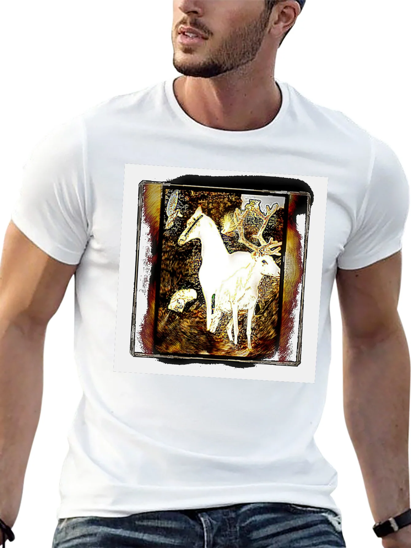 Fantasy Horse & Deer Graphic Tee - Unisex