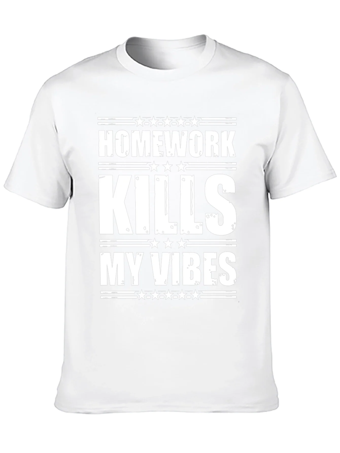 Homework Kills My Vibes Graphic Tee - Trendy T-Shirt