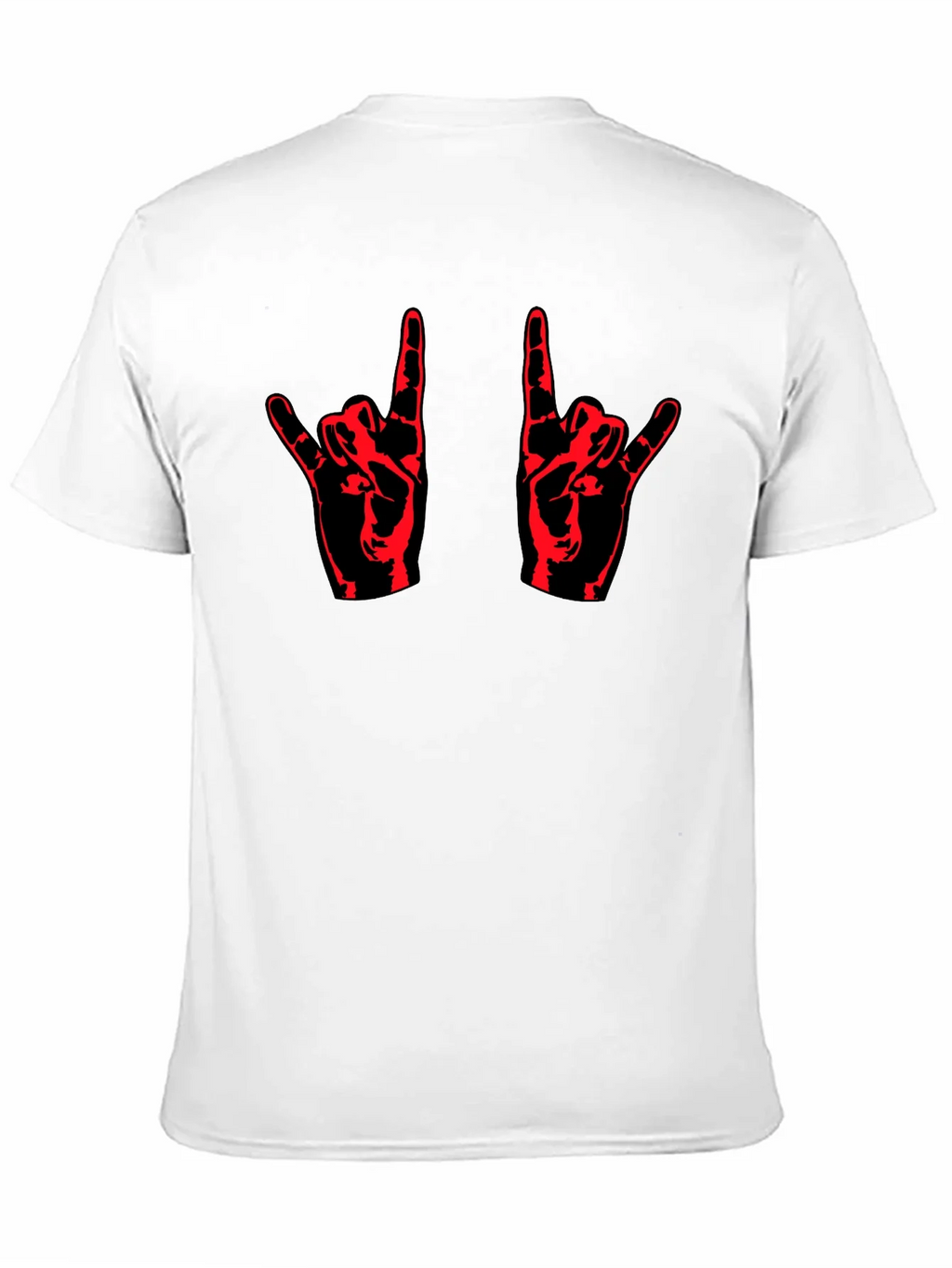 Rock On! Black T-Shirt with Red Hand Design