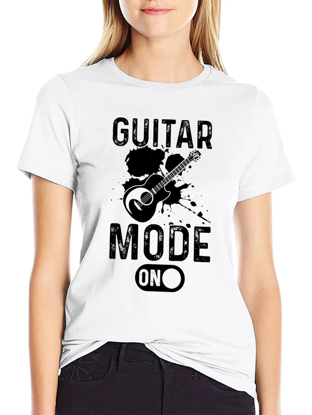 Guitar Mode On Black Graphic Tee
