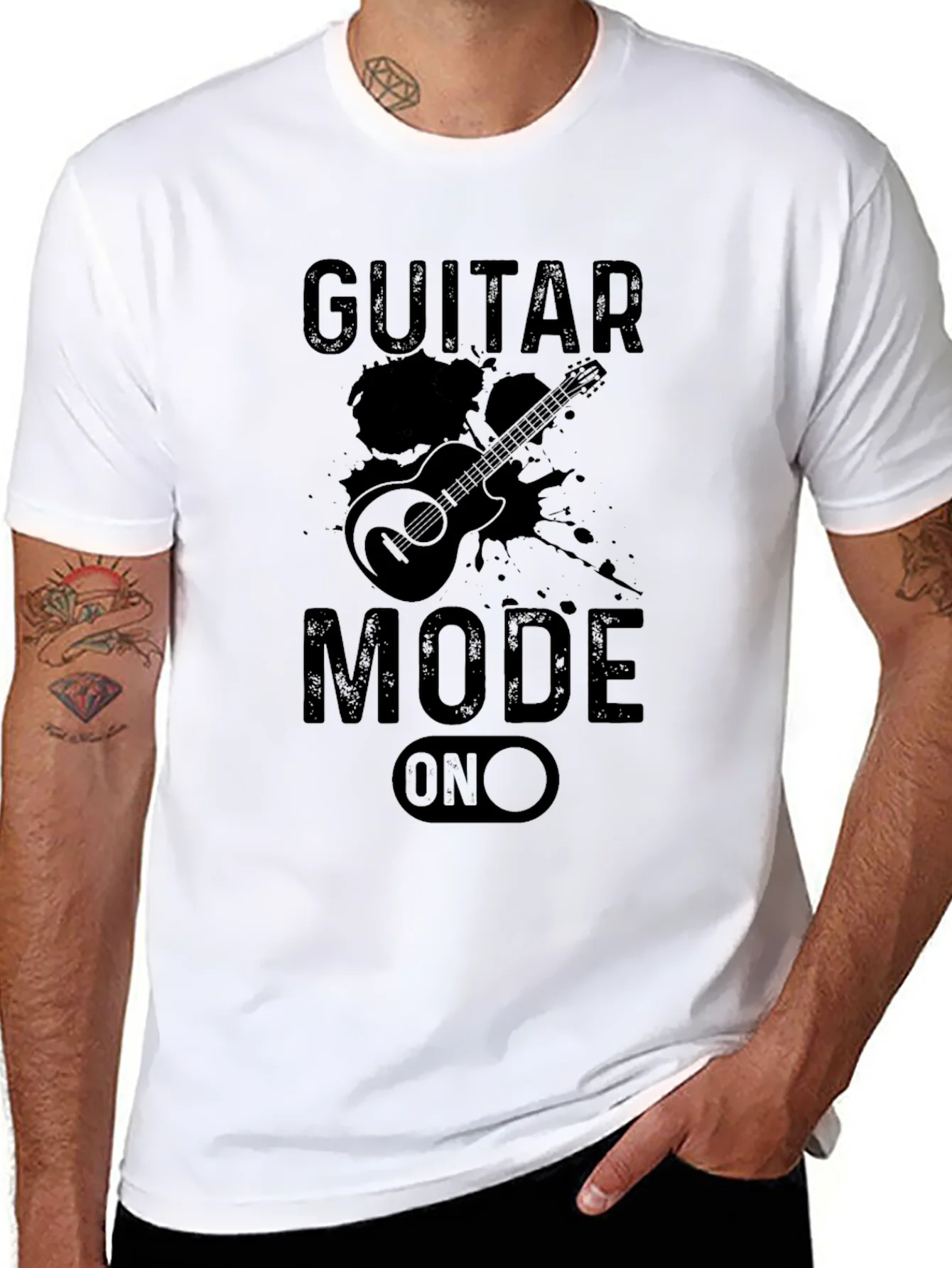 Guitar Mode On Black Graphic Tee