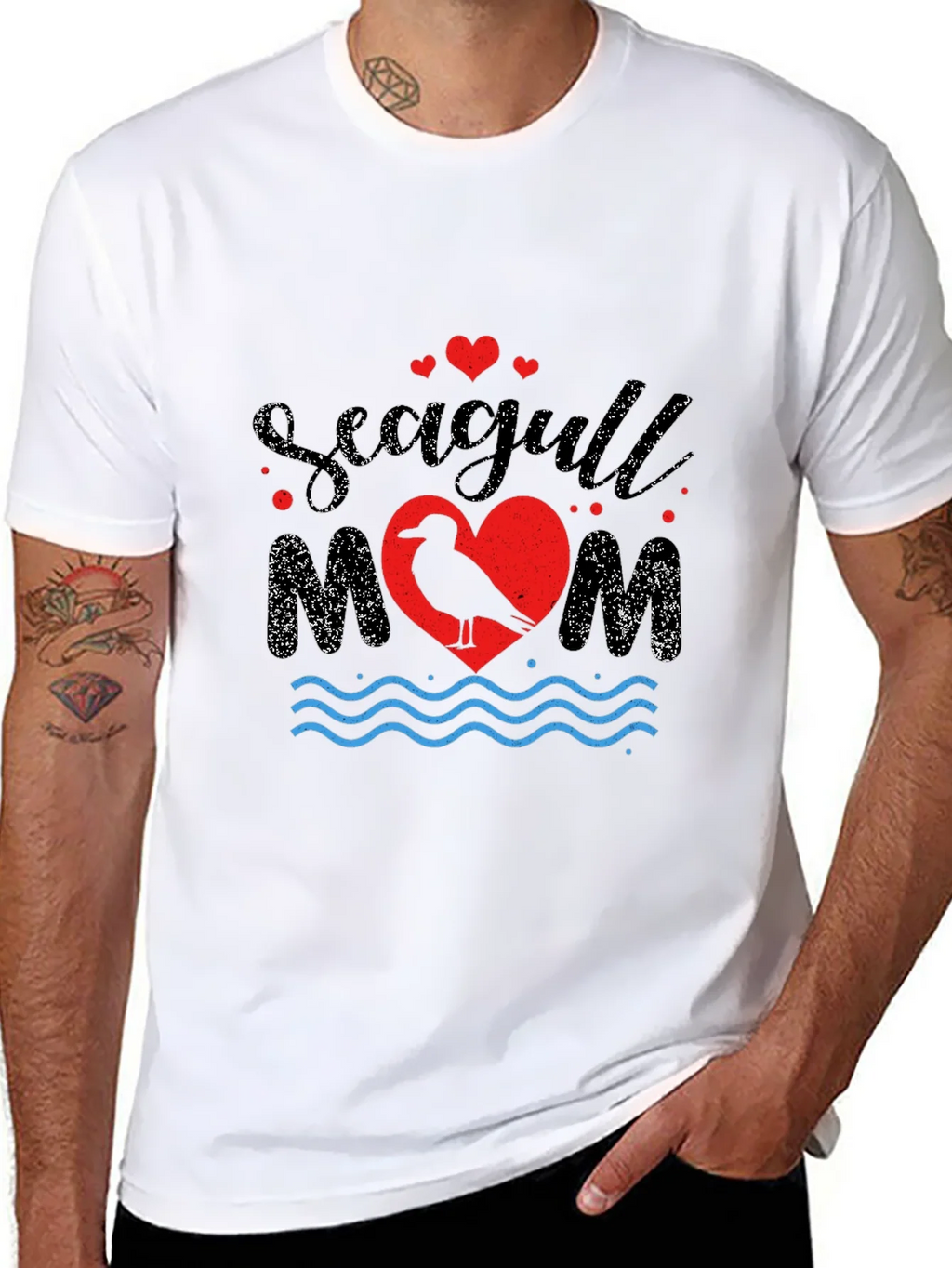 Seagull Mom Graphic Print T-Shirt