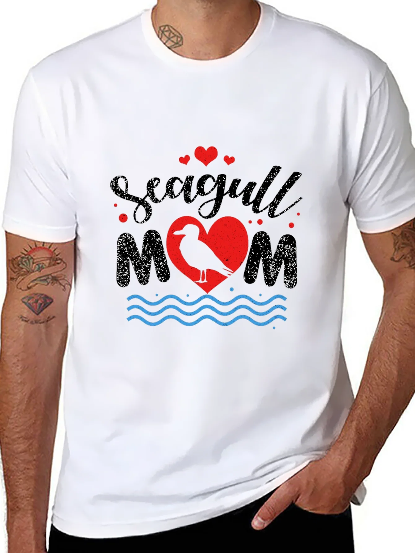 Seagull Mom Graphic Print T-Shirt