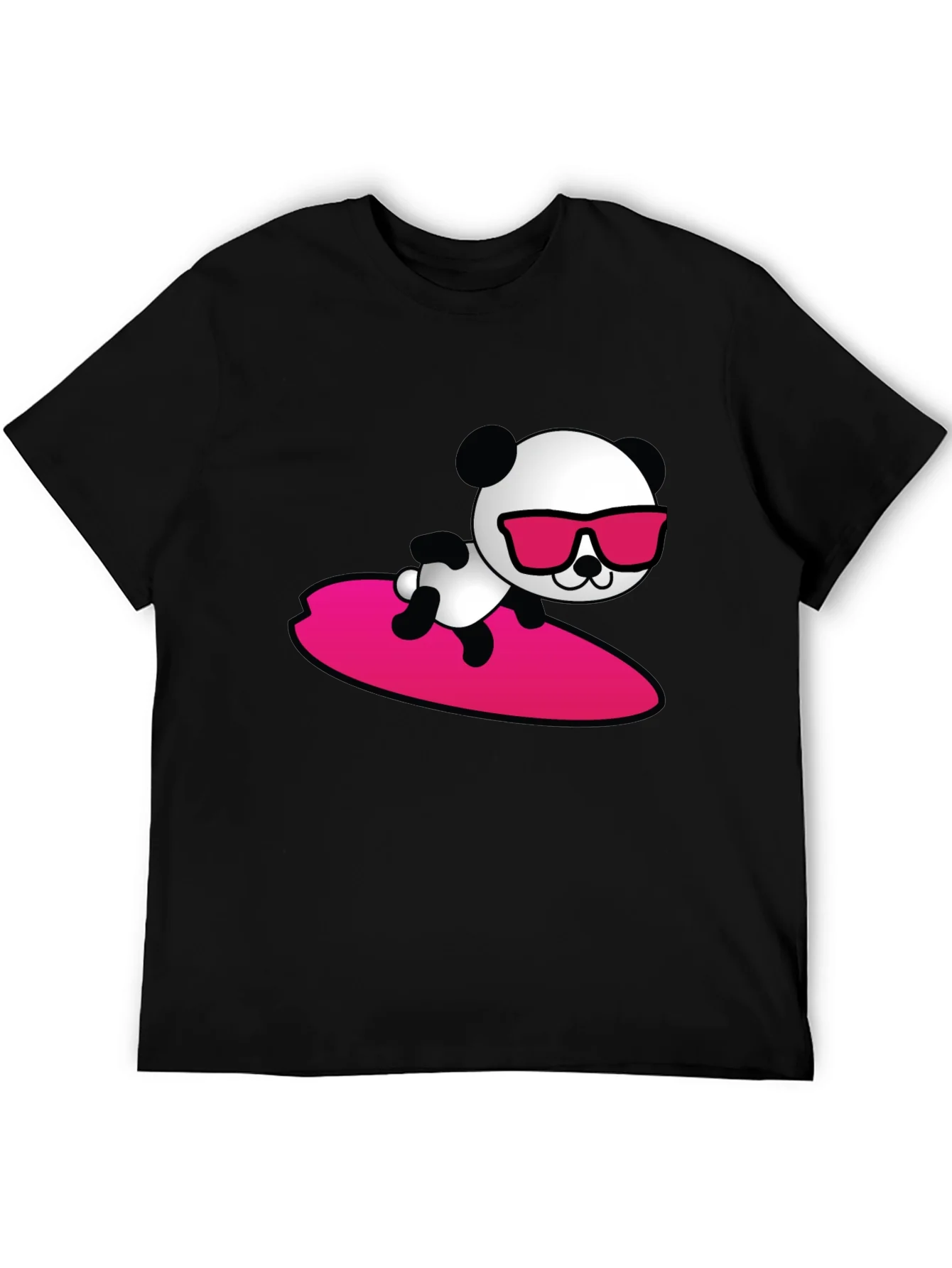 Cool Panda Surfing T-Shirt - Black