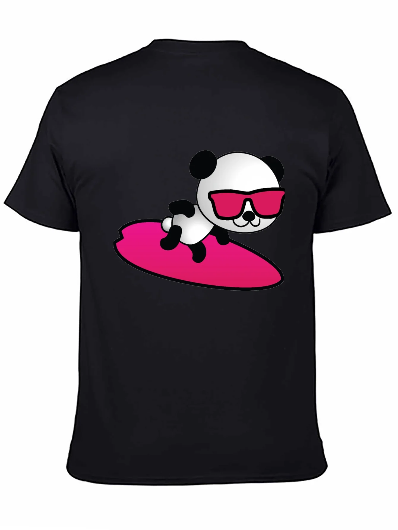 Cool Panda Surfing T-Shirt - Black