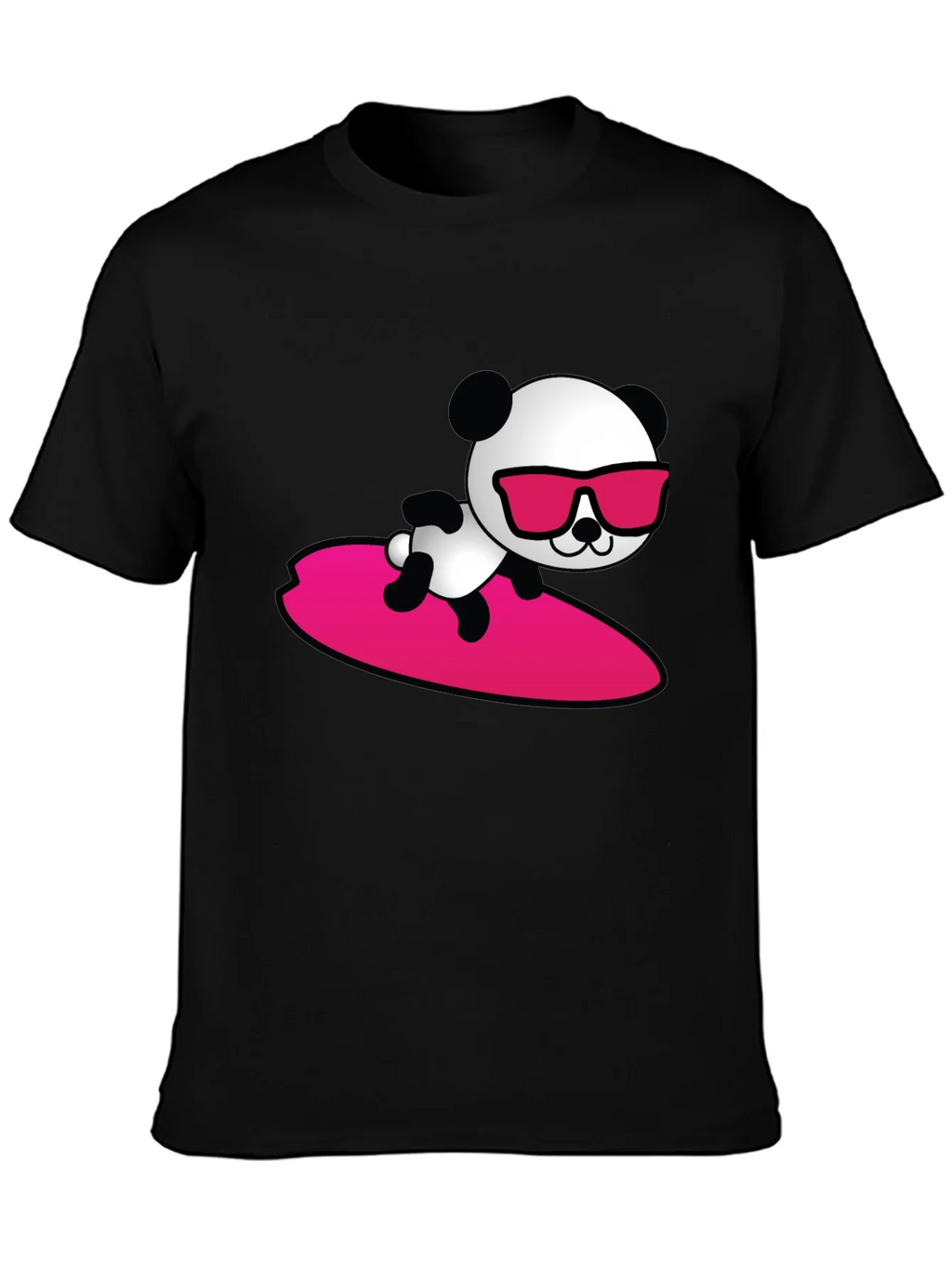 Cool Panda Surfing T-Shirt - Black