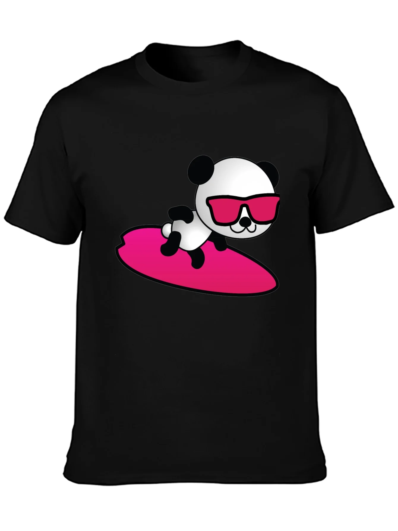 Cool Panda Surfing T-Shirt - Black