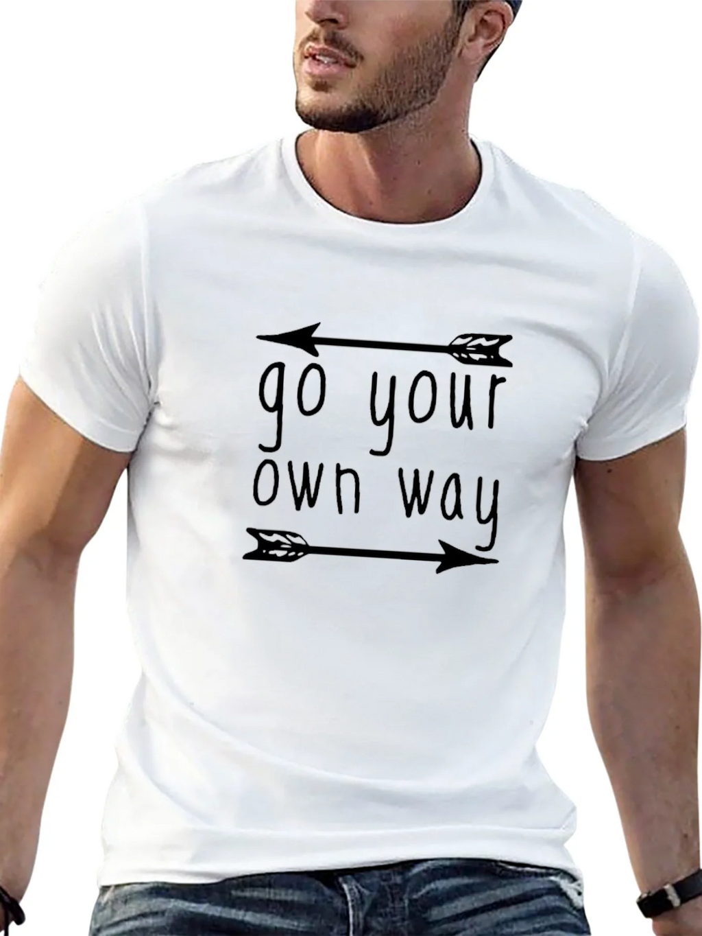 Go Your Own Way Black Graphic Tee - Unisex