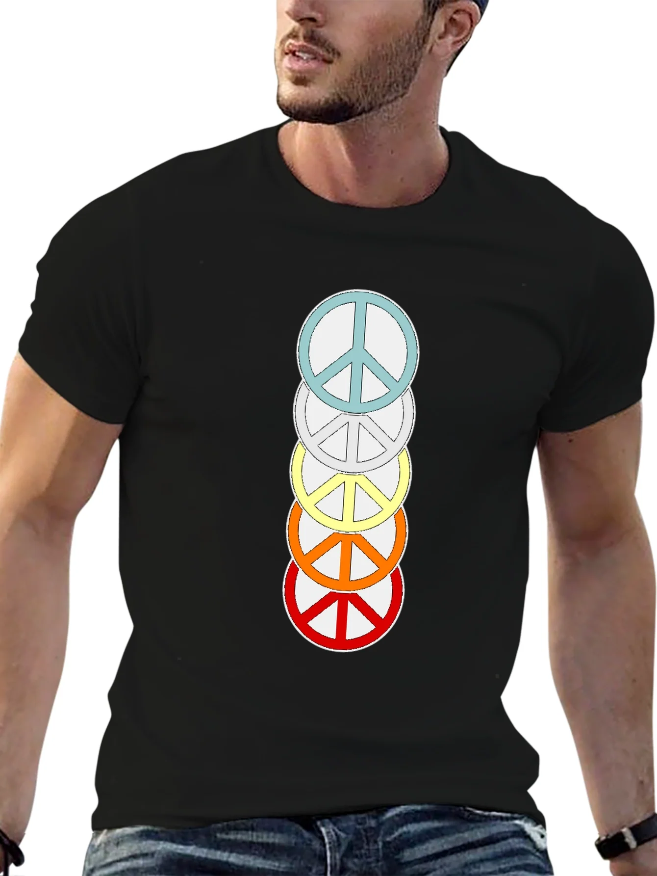 Rainbow Peace Sign T-Shirt - Stylish & Trendy