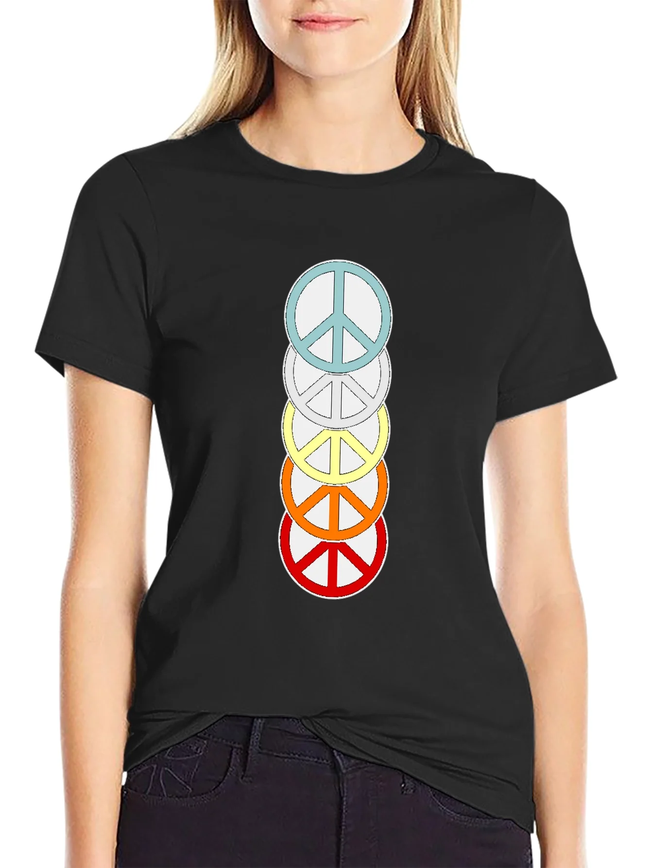 Rainbow Peace Sign T-Shirt - Stylish & Trendy