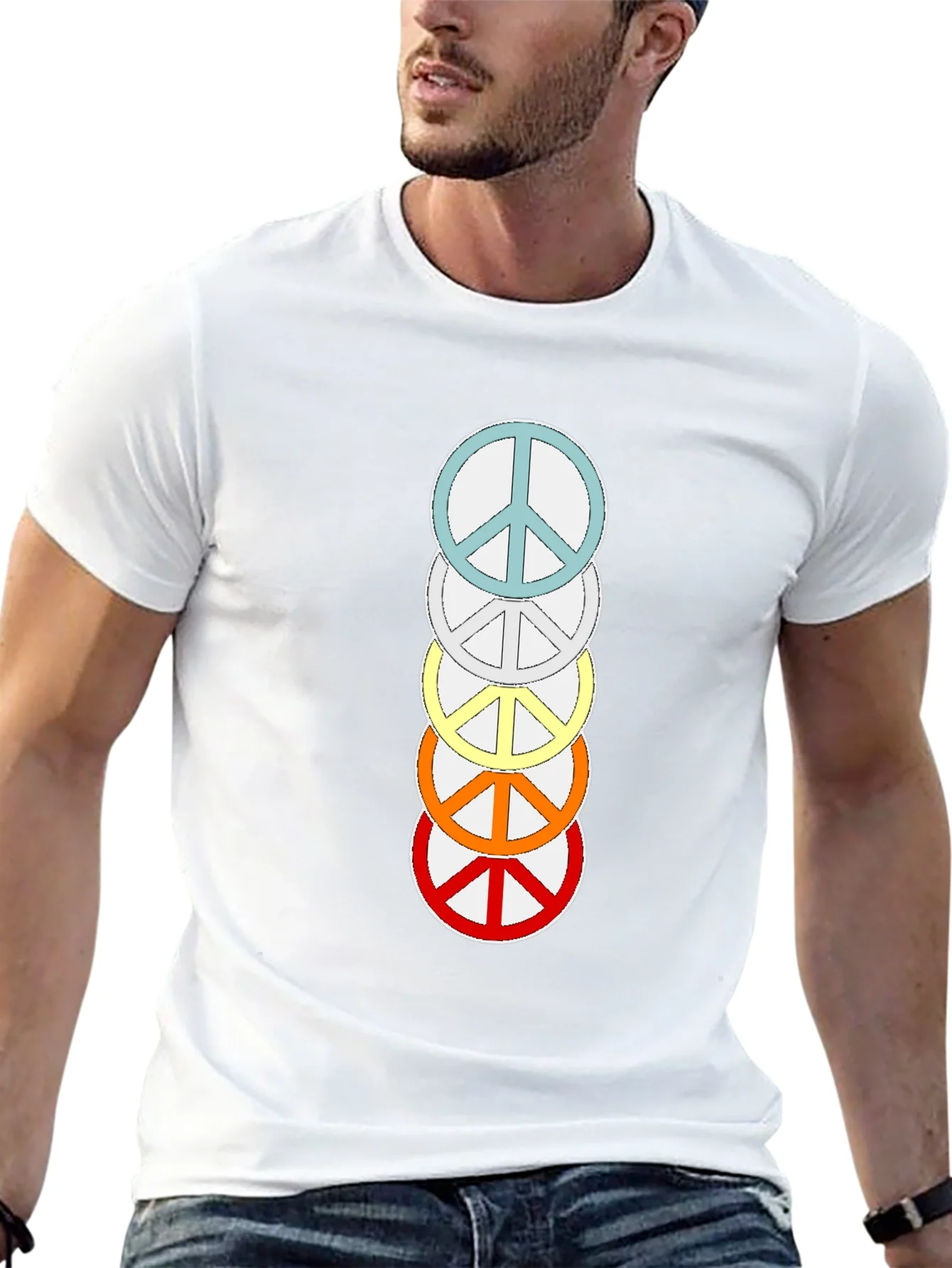 Rainbow Peace Sign T-Shirt - Stylish & Trendy