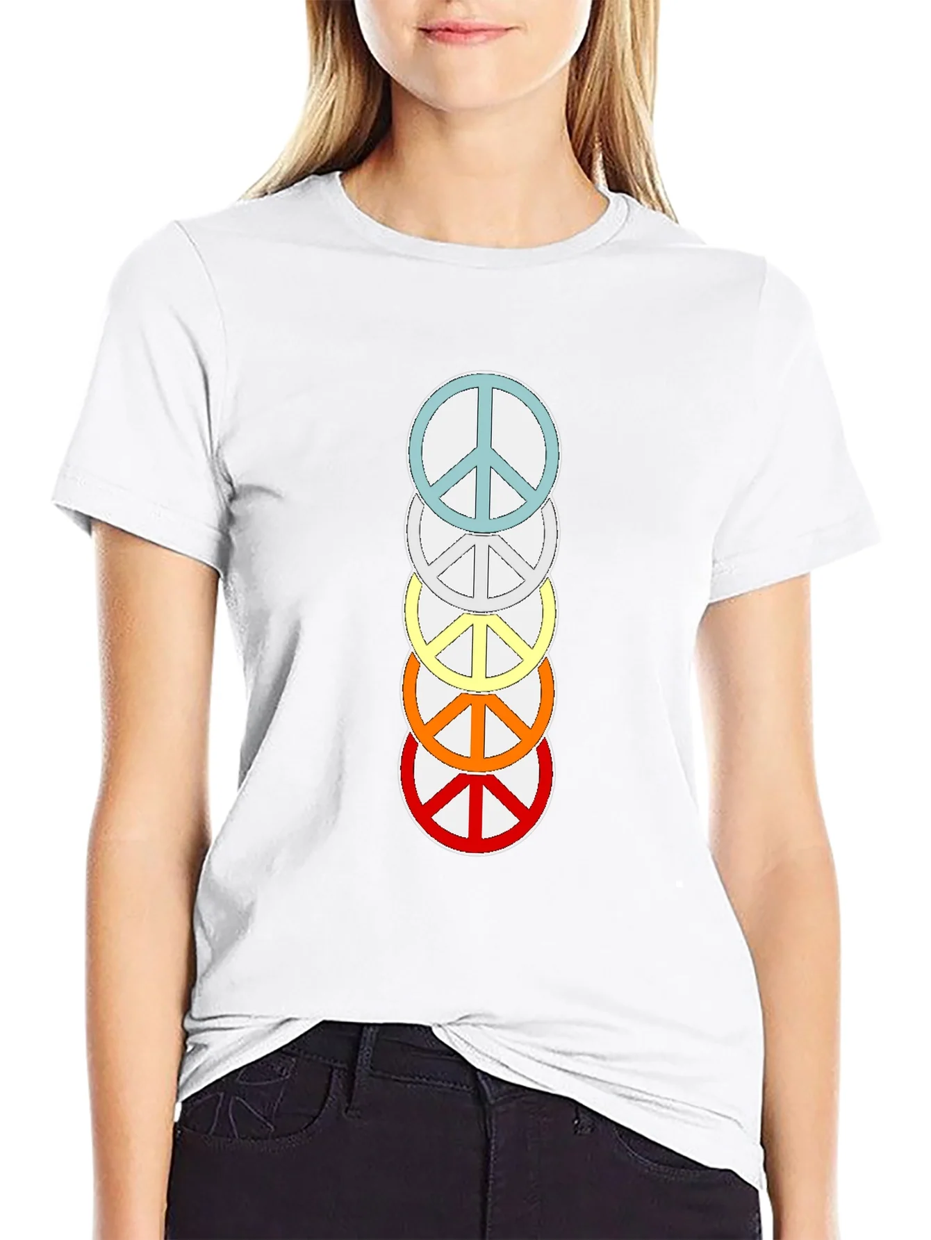 Rainbow Peace Sign T-Shirt - Stylish & Trendy