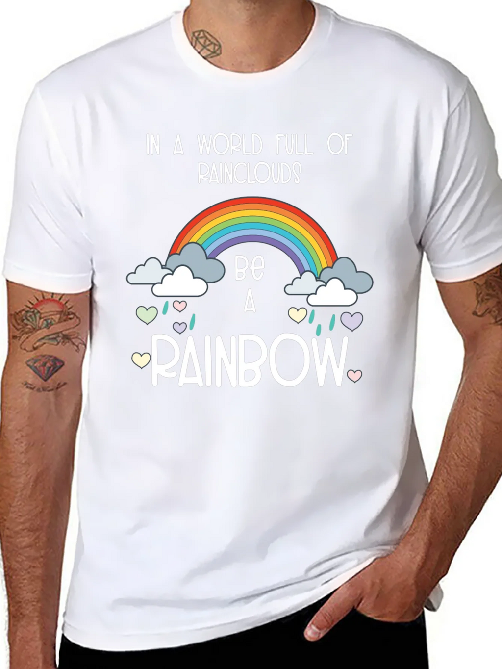 Be a Rainbow Graphic T-Shirt - Positive Vibes!