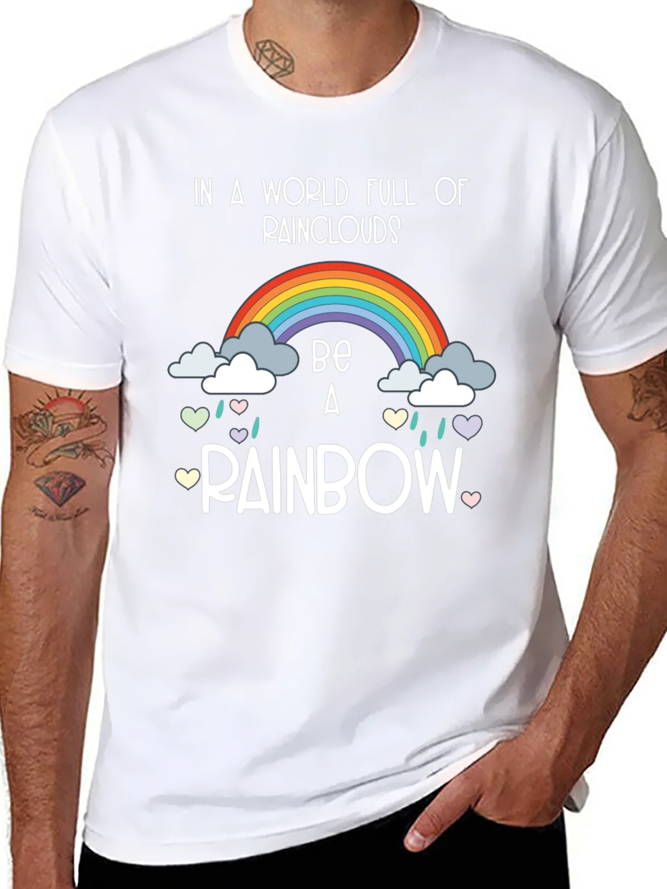 Be a Rainbow Graphic T-Shirt - Positive Vibes!