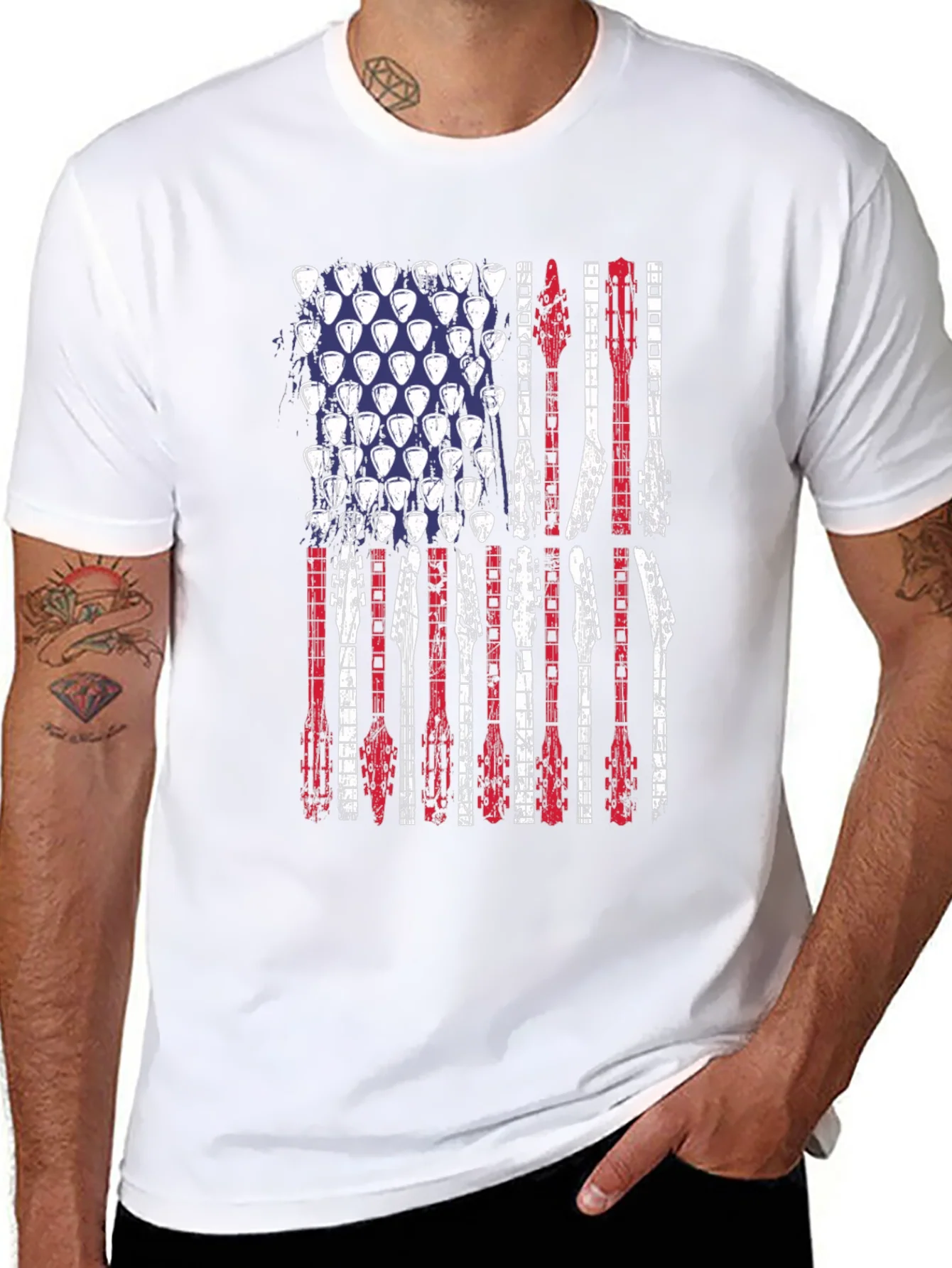 American Flag Guitar T-Shirt