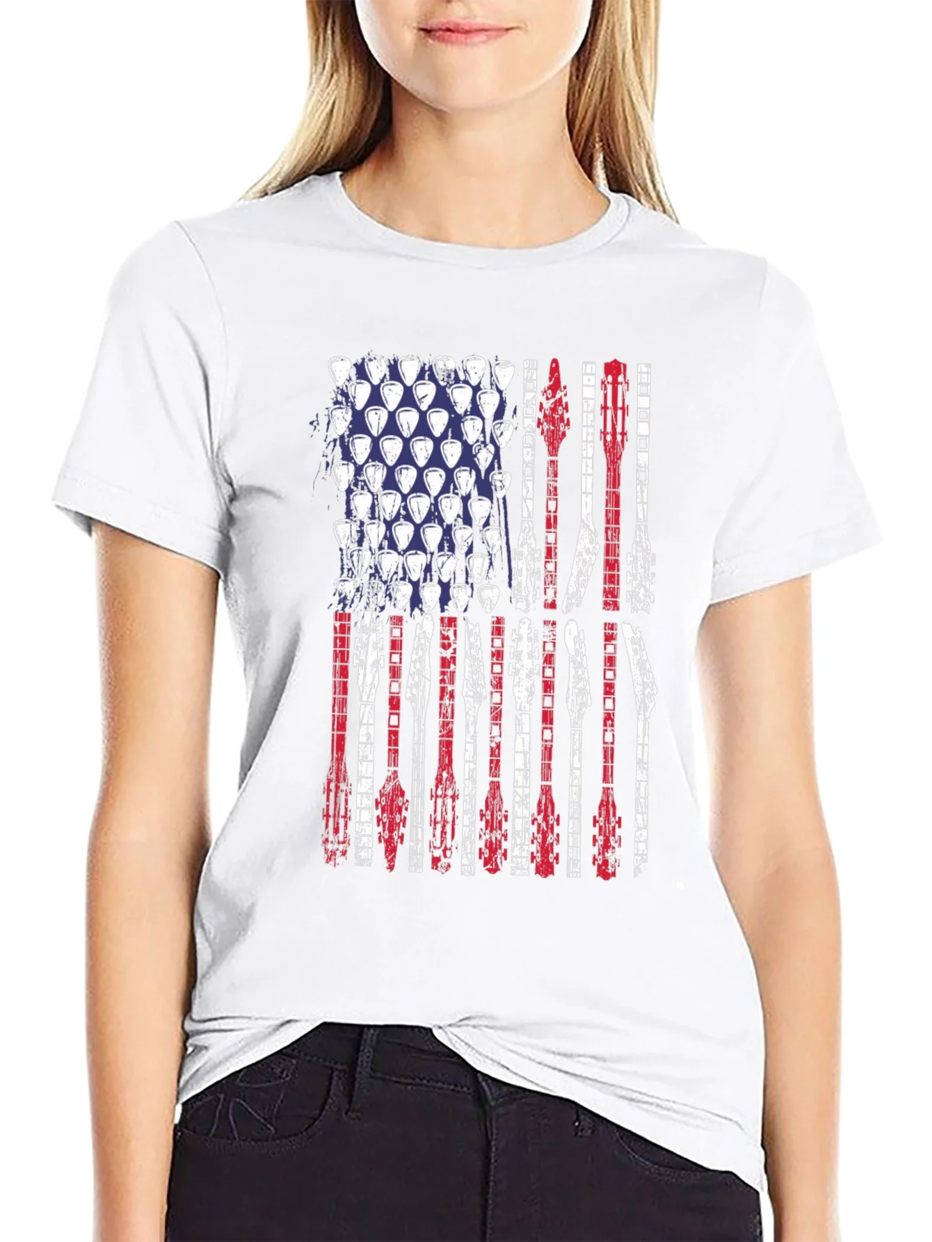 American Flag Guitar T-Shirt