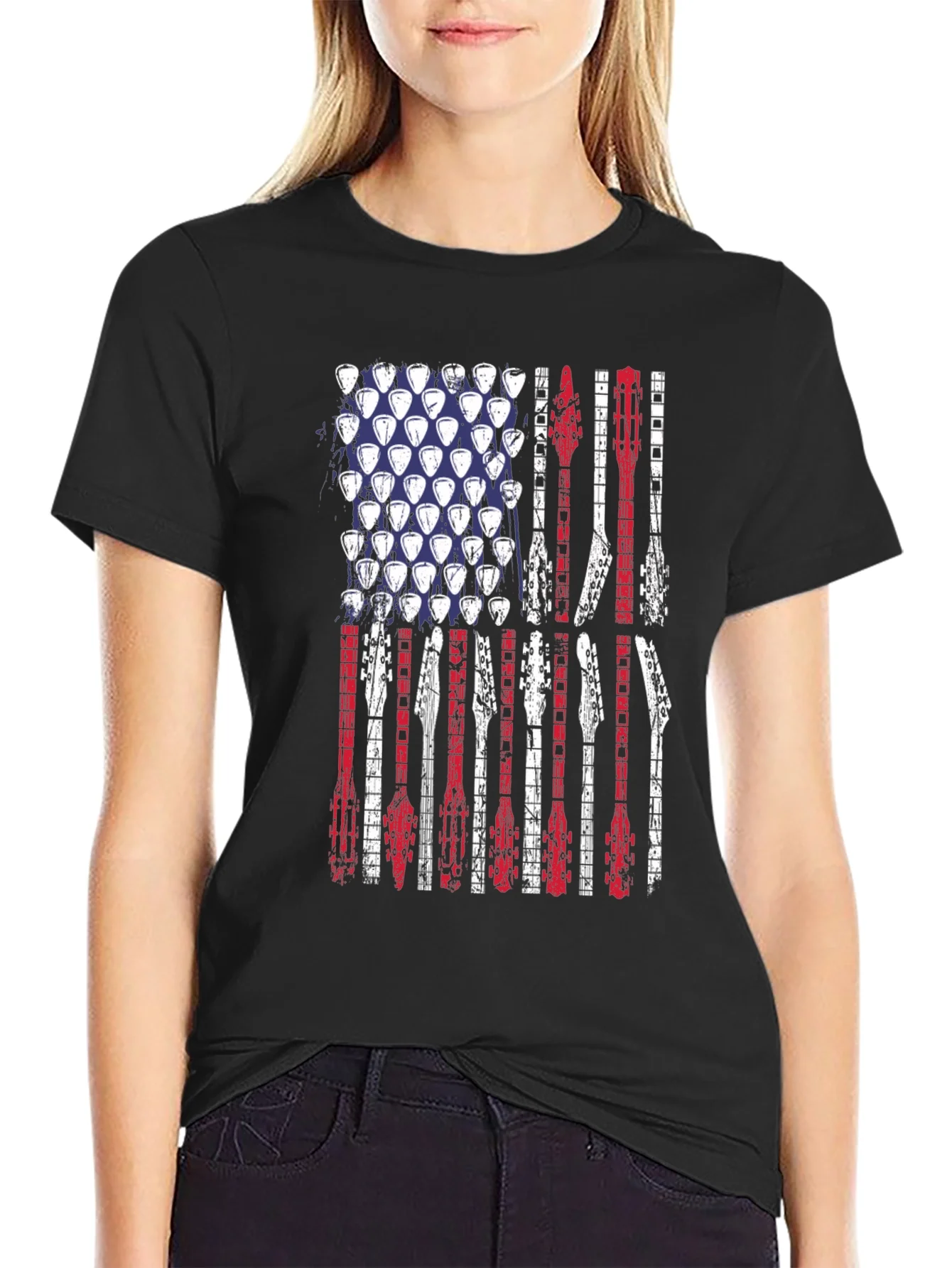American Flag Guitar T-Shirt