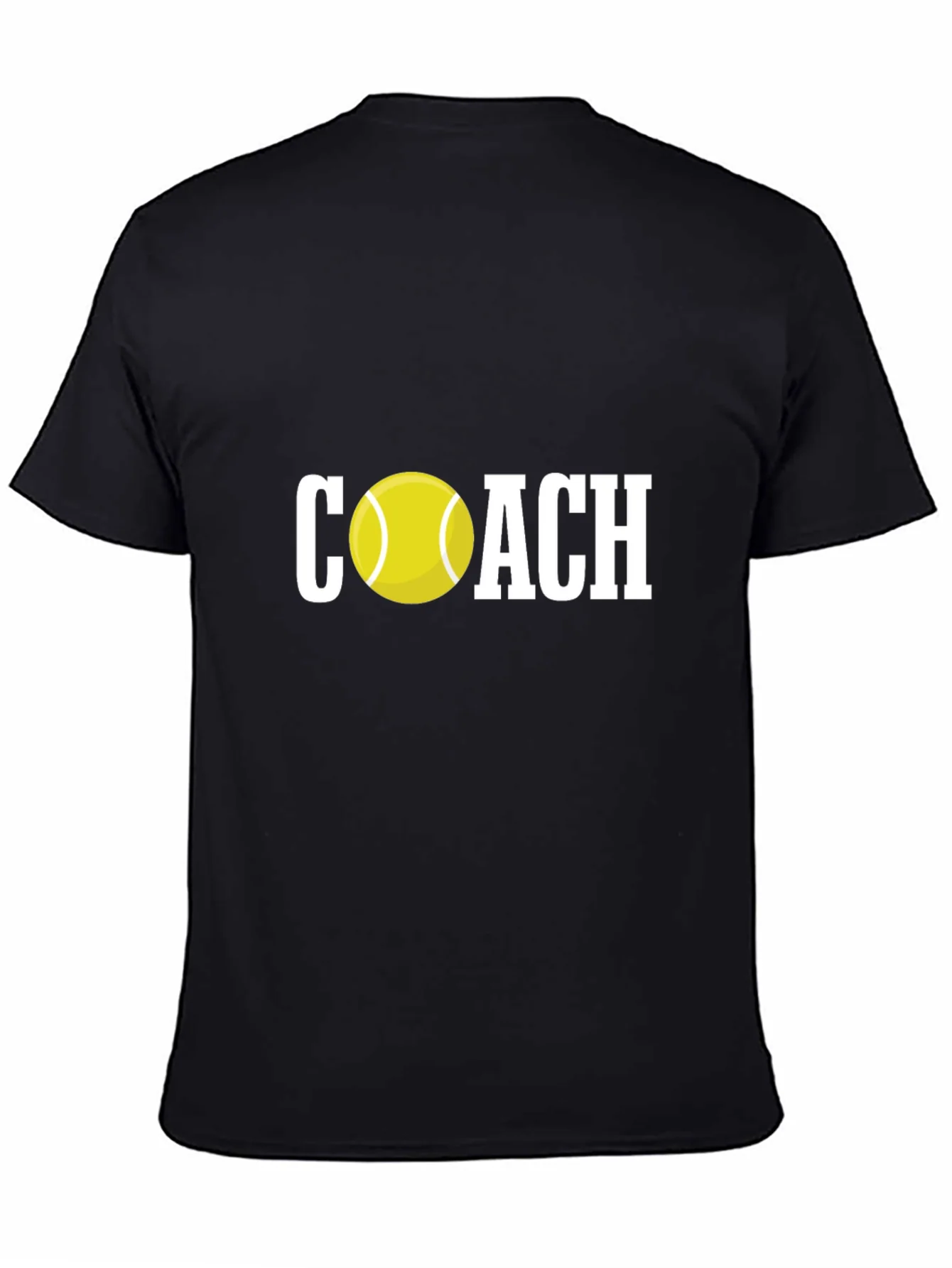 Tennis Coach Graphic Tee - Black Cotton T-Shirt