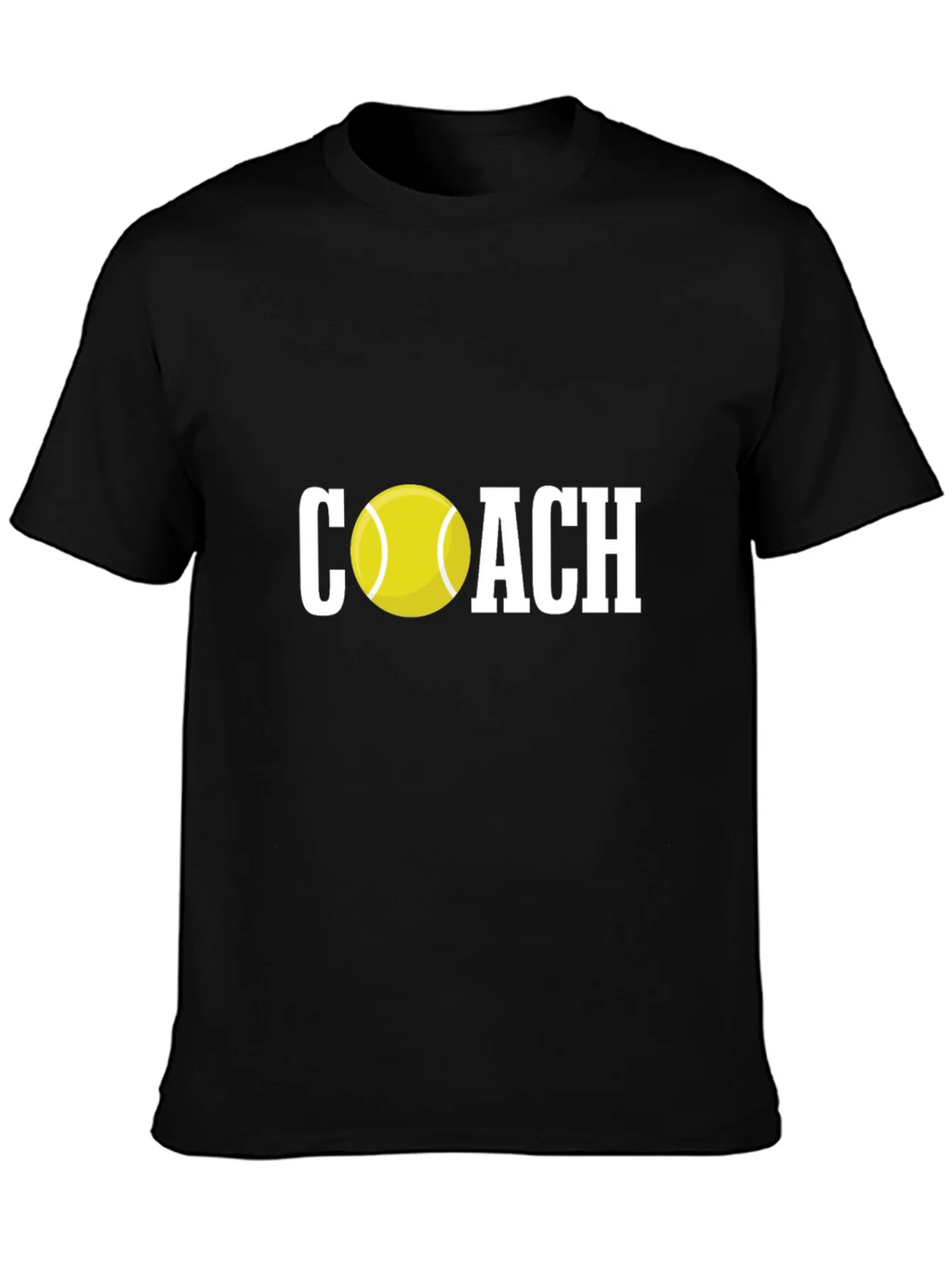 Tennis Coach Graphic Tee - Black Cotton T-Shirt