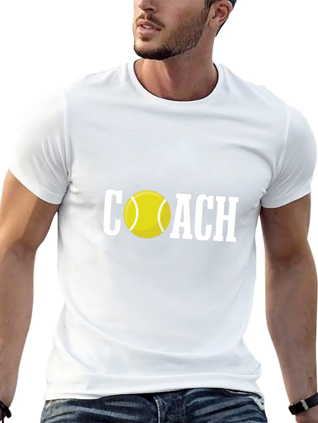 Tennis Coach Graphic Tee - Black Cotton T-Shirt