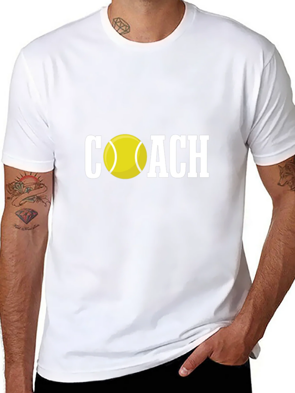 Tennis Coach Graphic Tee - Black Cotton T-Shirt