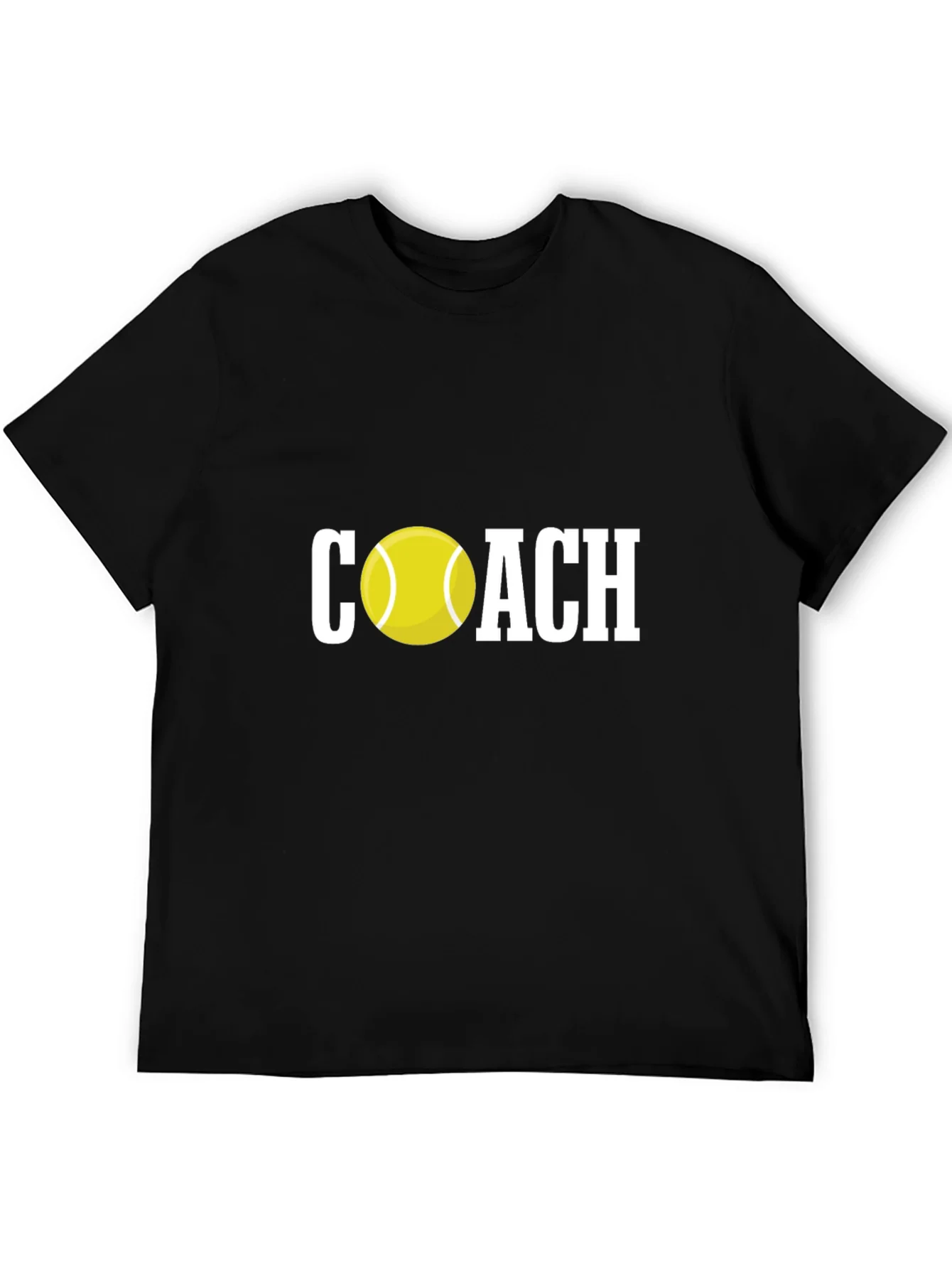 Tennis Coach Graphic Tee - Black Cotton T-Shirt
